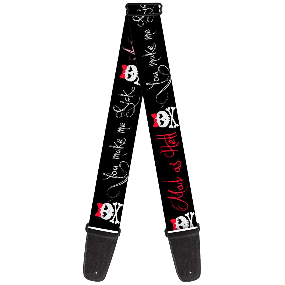 Buckle-Down 2-Inch Wide Guitar Strap - Angry Girl 'Mad As Hell You Make Me Sick' Design | Perfect for Electric & Acoustic Guitars, Stage Performances & Music Enthusiasts