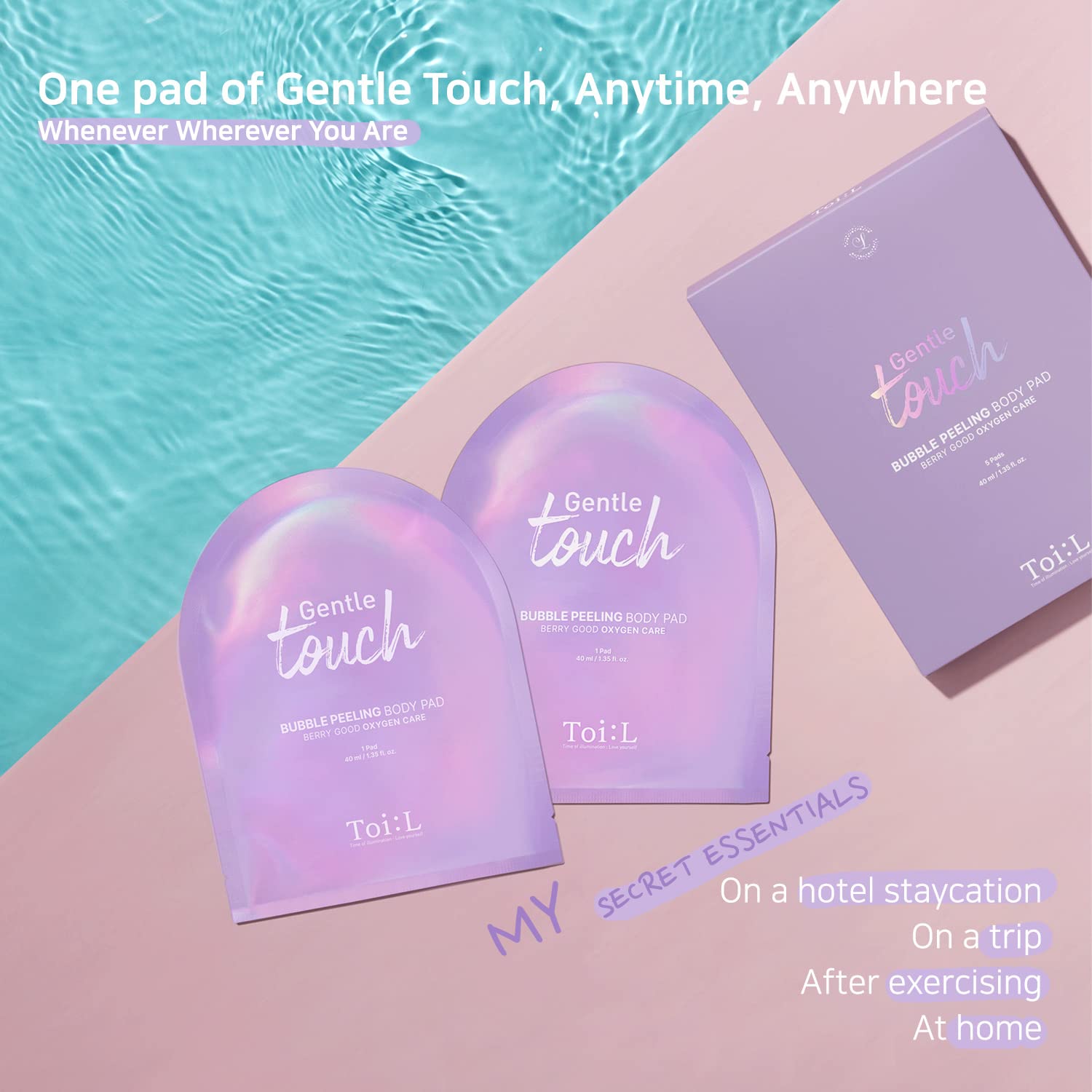 Toi:L Gentle Touch Bubble Peeling Body Pad - Exfoliating Mitt & Body Scrub Gloves with 5-Berry Complex for KP Bumps | Dense Bubble Bath & Shower Washcloth | Perfect for Smooth Skin & Bump Treatment
