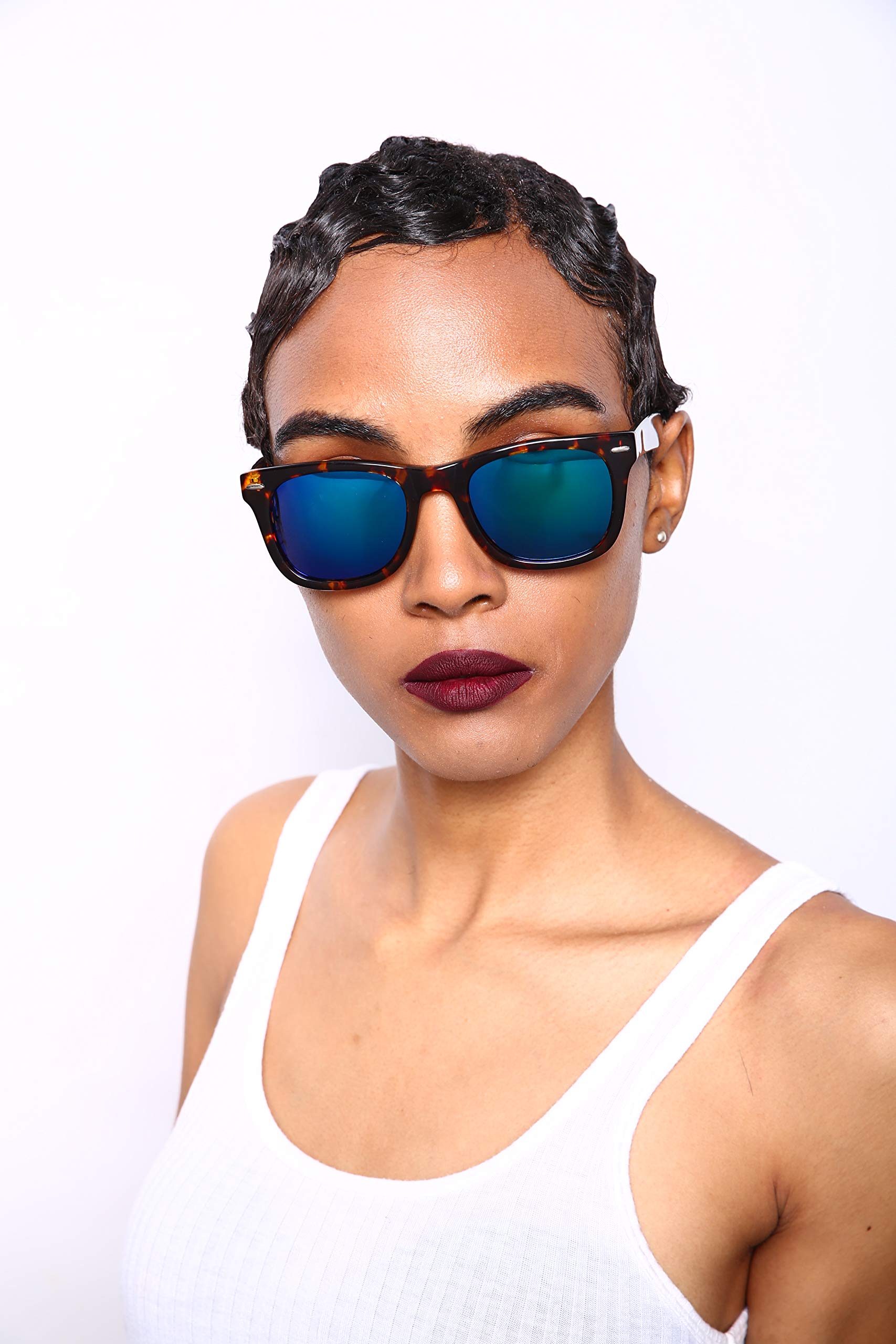 Polarized Horned Rim Verona Sunglasses for Men & Women - UV Protection, Retro Style - Perfect for Driving, Beach & Outdoor Activities