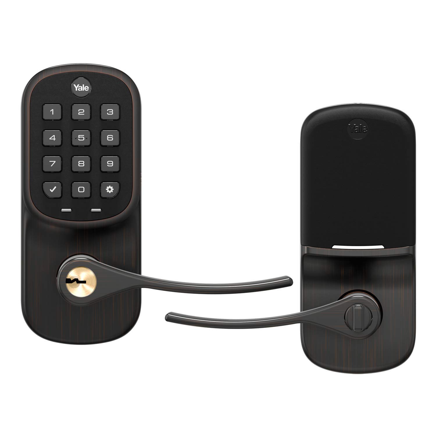 Yale Assure Lever - Z-Wave Smart Door Lock with Keyless Entry (No Deadbolt Required) - Compatible with Ring Alarm, Samsung SmartThings & Alexa - Bronze Finish - Perfect for Home Security & Smart Home Automation