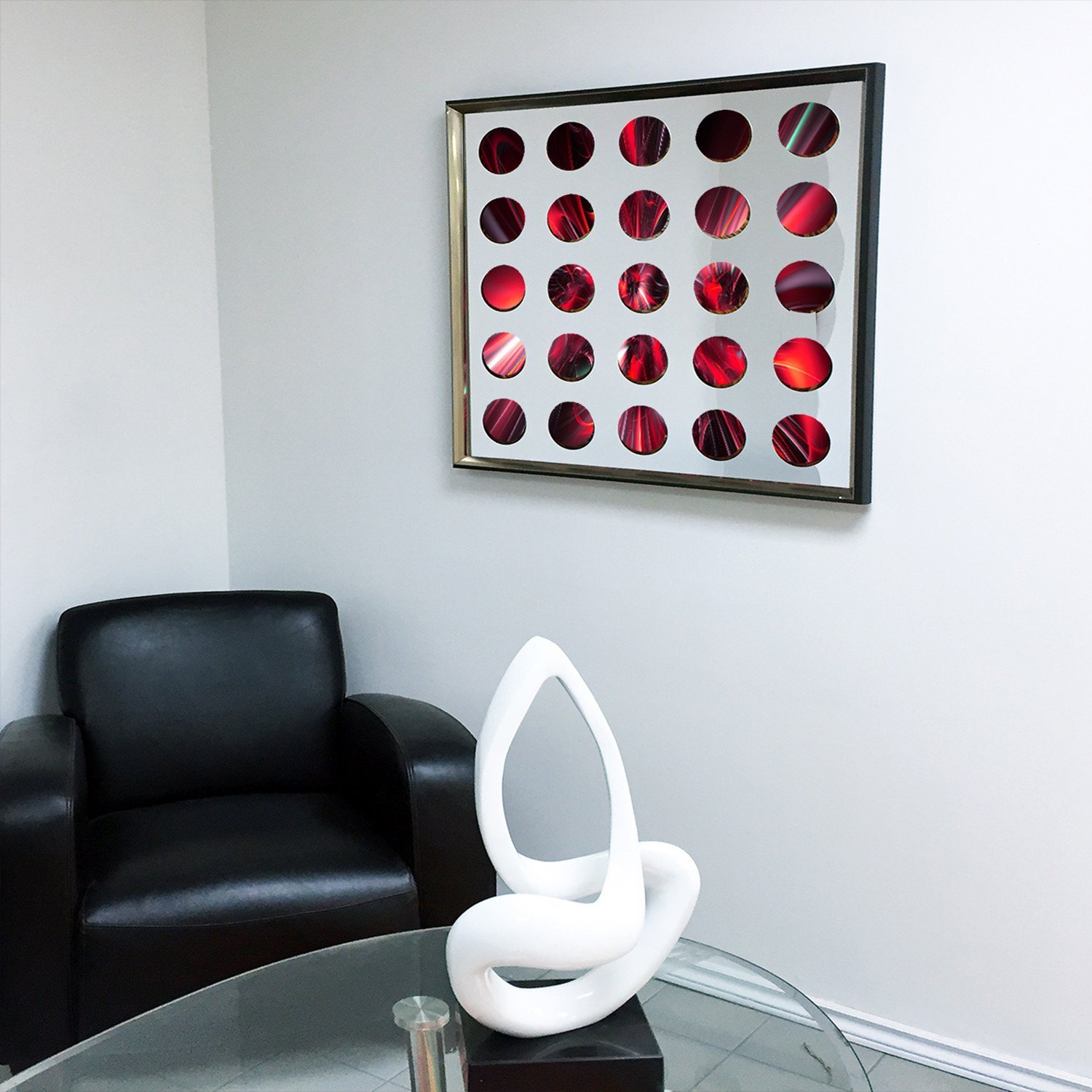 Designart Modern Electric Fireplace with 3D Acrylic Mirror Frame - Perfect for Living Room, Bedroom & Office Decoration