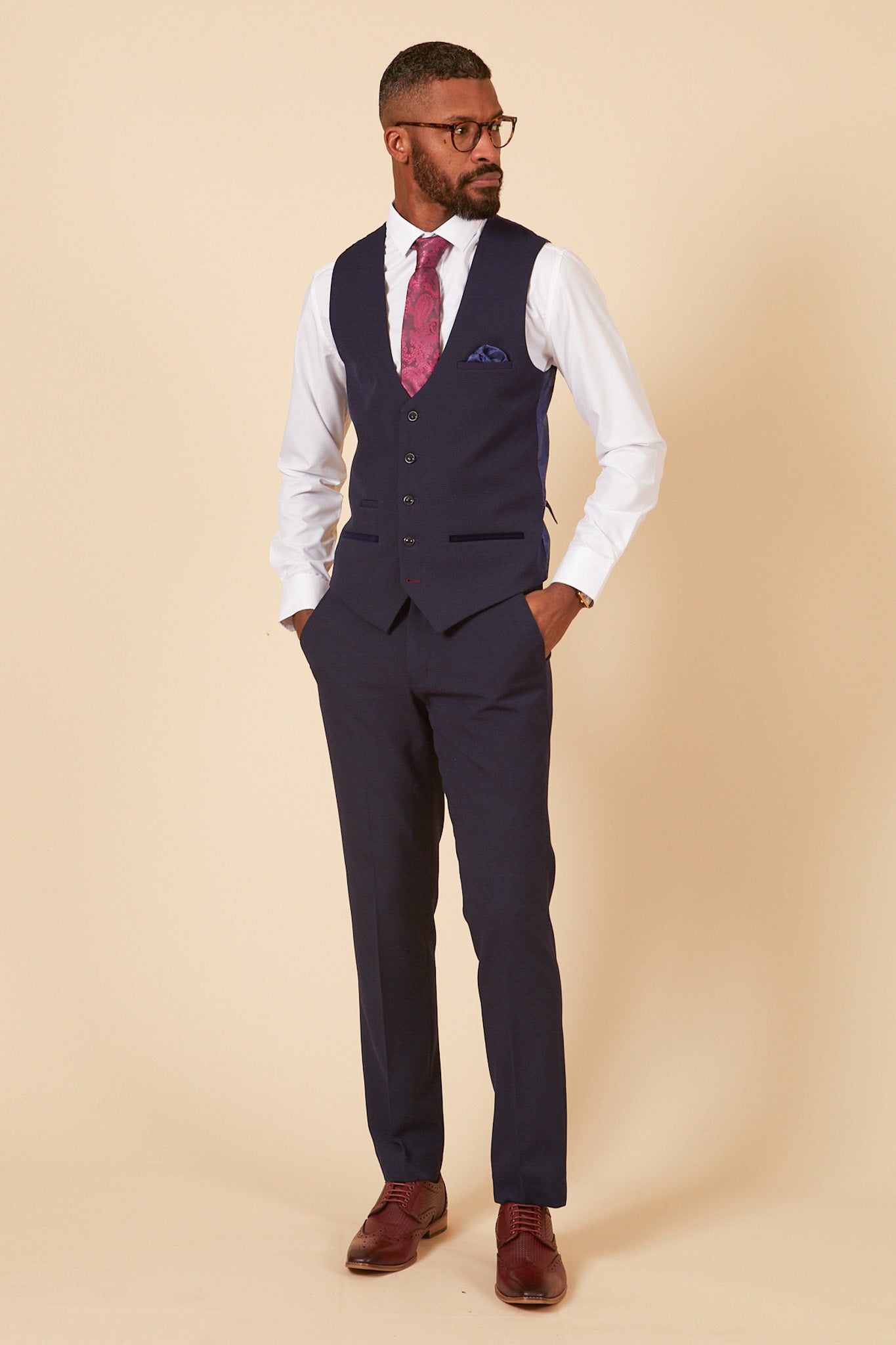 Official West Ham United Club Suit | Bromley Navy Check Suit for Men - Perfect for Match Days, Weddings & Formal Events