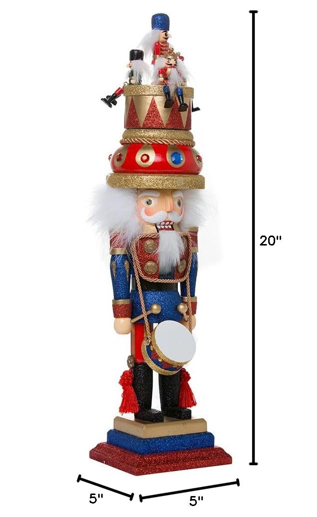 Kurt Adler Hollywood Music Box Hat Nutcracker - Christmas Holiday Decor, Collectible Musical Figurine for Home, Office & Gift Giving