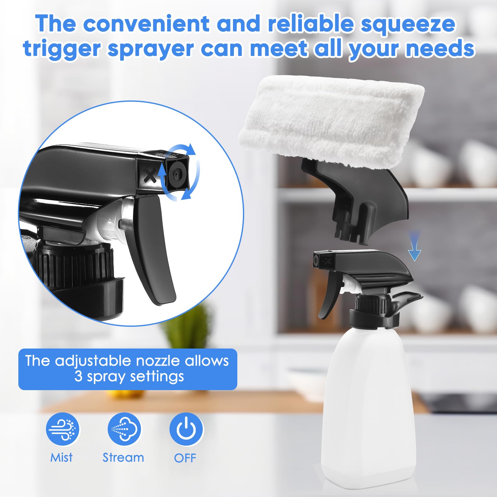 Cordless Window Vacuum Squeegee with Spray Bottle & Microfiber Cloth - Electric Handheld Cleaner for Windows, Mirrors, Tiles, Countertops & Car Windshields | Perfect for Home Cleaning, Auto Detailing & Glass Maintenance