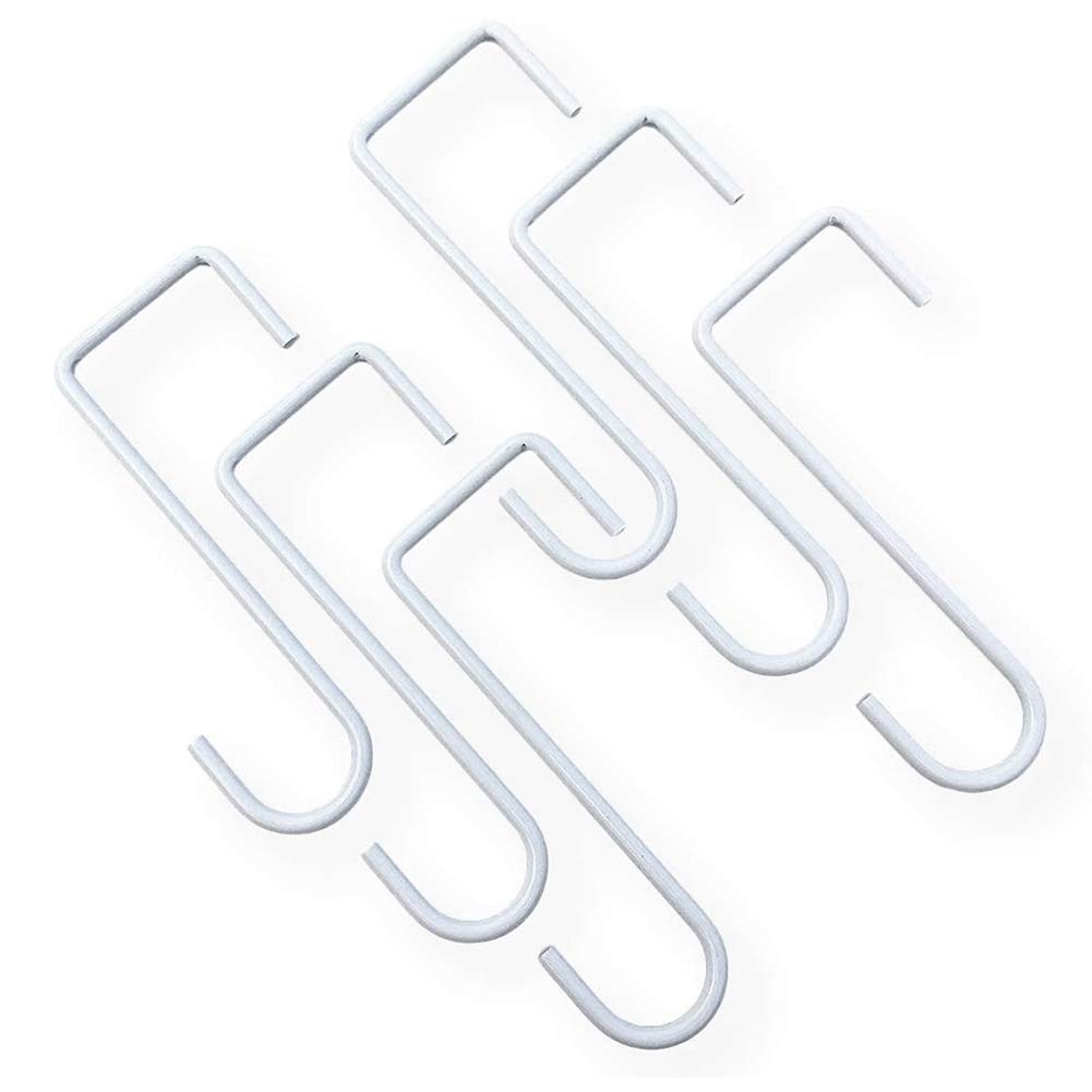 YOZUMD 6Pcs White Steel Fence Hooks - Indoor Outdoor Gardening & Chandelier Hangers for Flowers & Baskets
