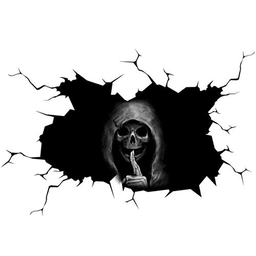 3D Halloween Car Stickers - Spooky Skull Car Door Decals, Horror Wall & Floor Stickers for Home & Car Window Decor - Perfect for Halloween Parties & Haunted House Themes