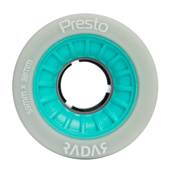 Radar Presto 59mm Quad Wheels - 4 Pack Set for Roller Skates, Skateboards & Scooters - High Performance Outdoor & Indoor Sports Wheels