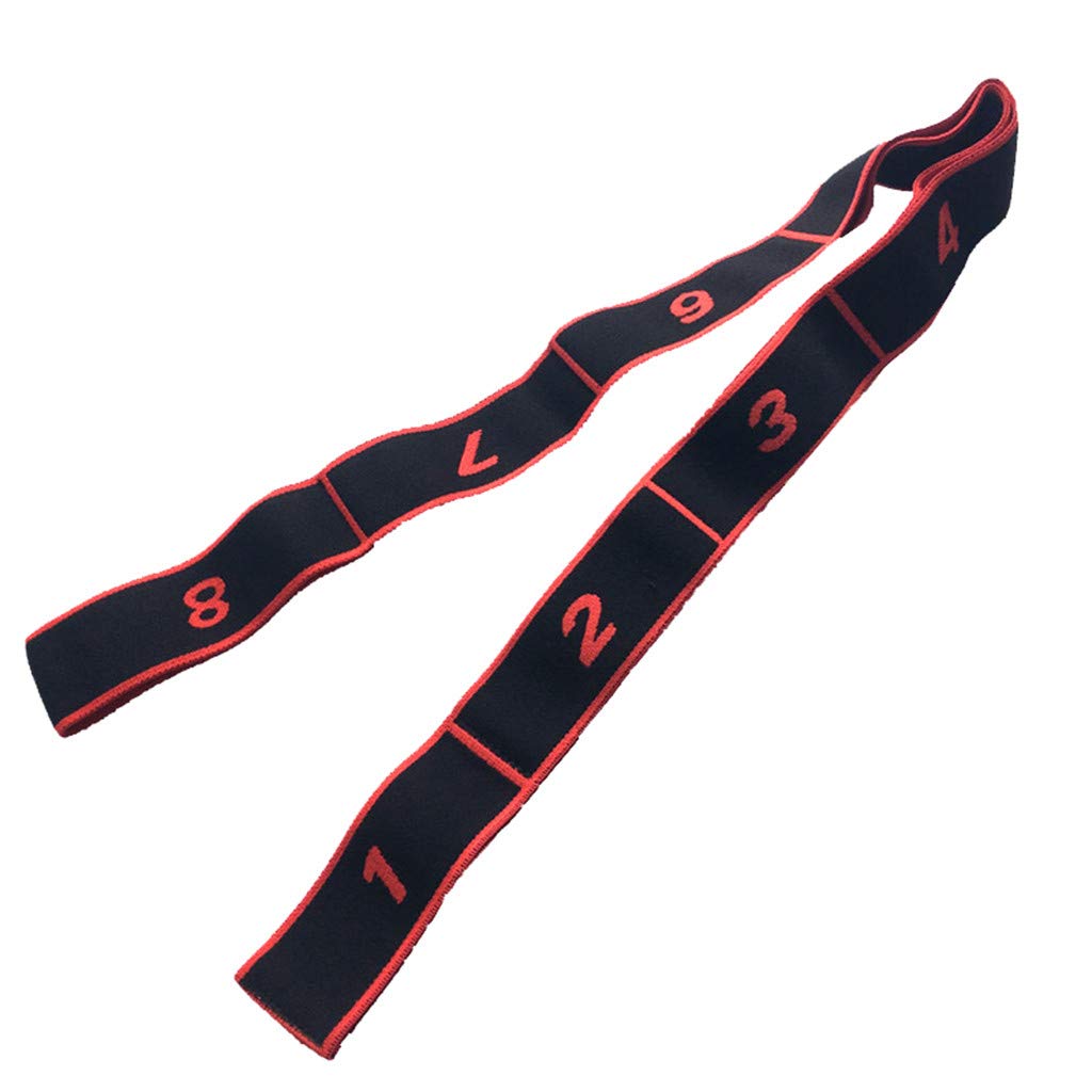 Zerlibeaful Elastic Resistance Bands for Yoga, Dance, Fitness & Stretching - Adjustable Stretch Belt for Exercise, Pilates, Workout & Training (Red, One Size) - Perfect for Home Gym, Studio & Outdoor Fitness
