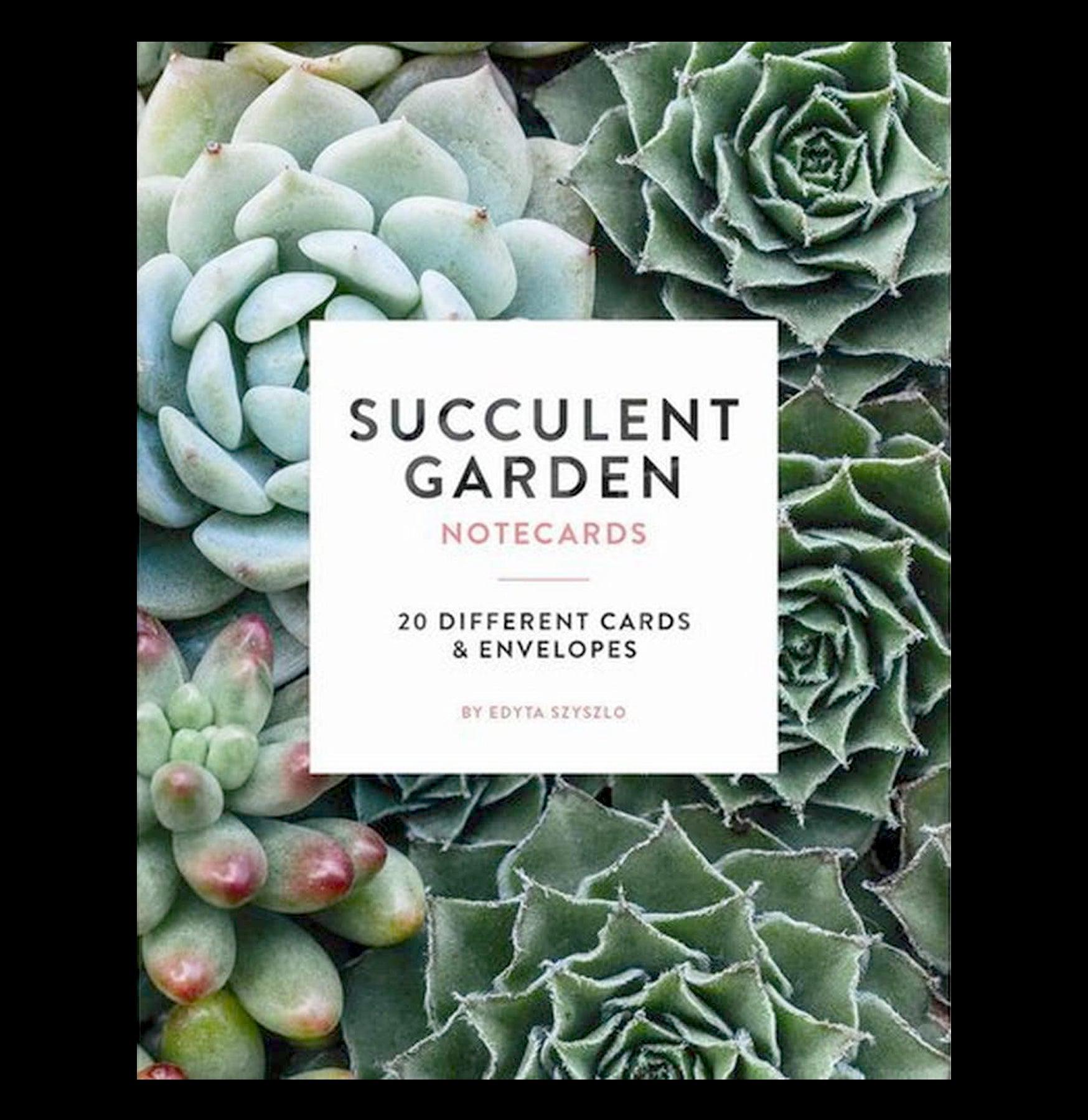 Succulent Garden Notecards Set - Handmade Botanical Greeting Cards with Cute Succulent Designs - Perfect for Thank You Notes, Birthday Cards & Wedding Invitations