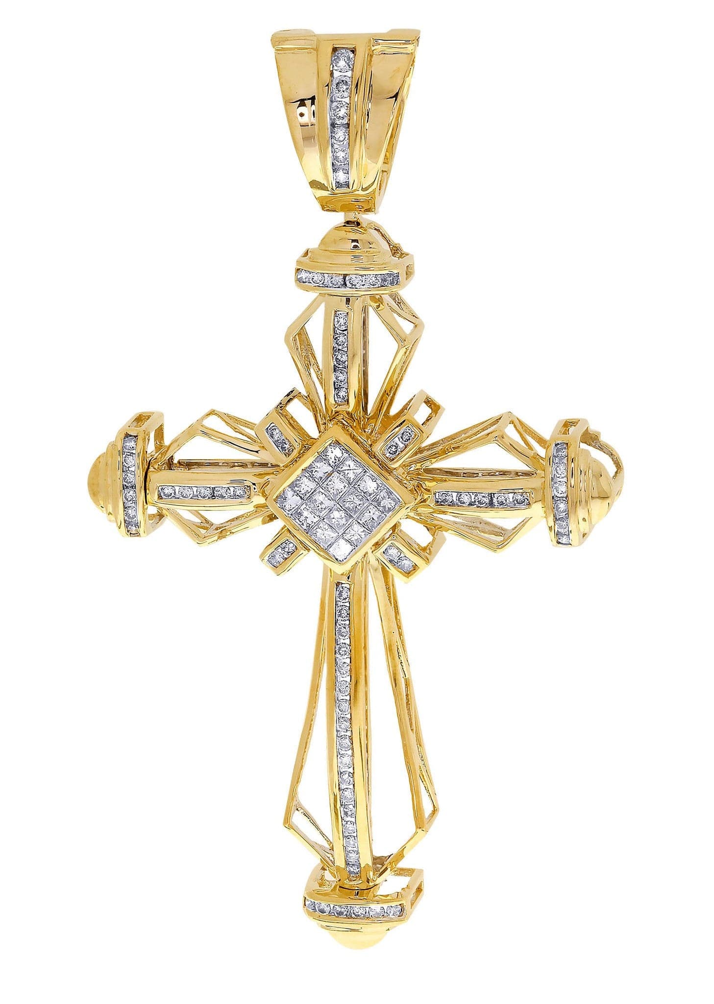 1.36 Carat Diamond Cross Pendant Necklace - 17.73 Grams | Elegant Religious Jewelry for Women & Men | Perfect for Church, Weddings & Special Occasions