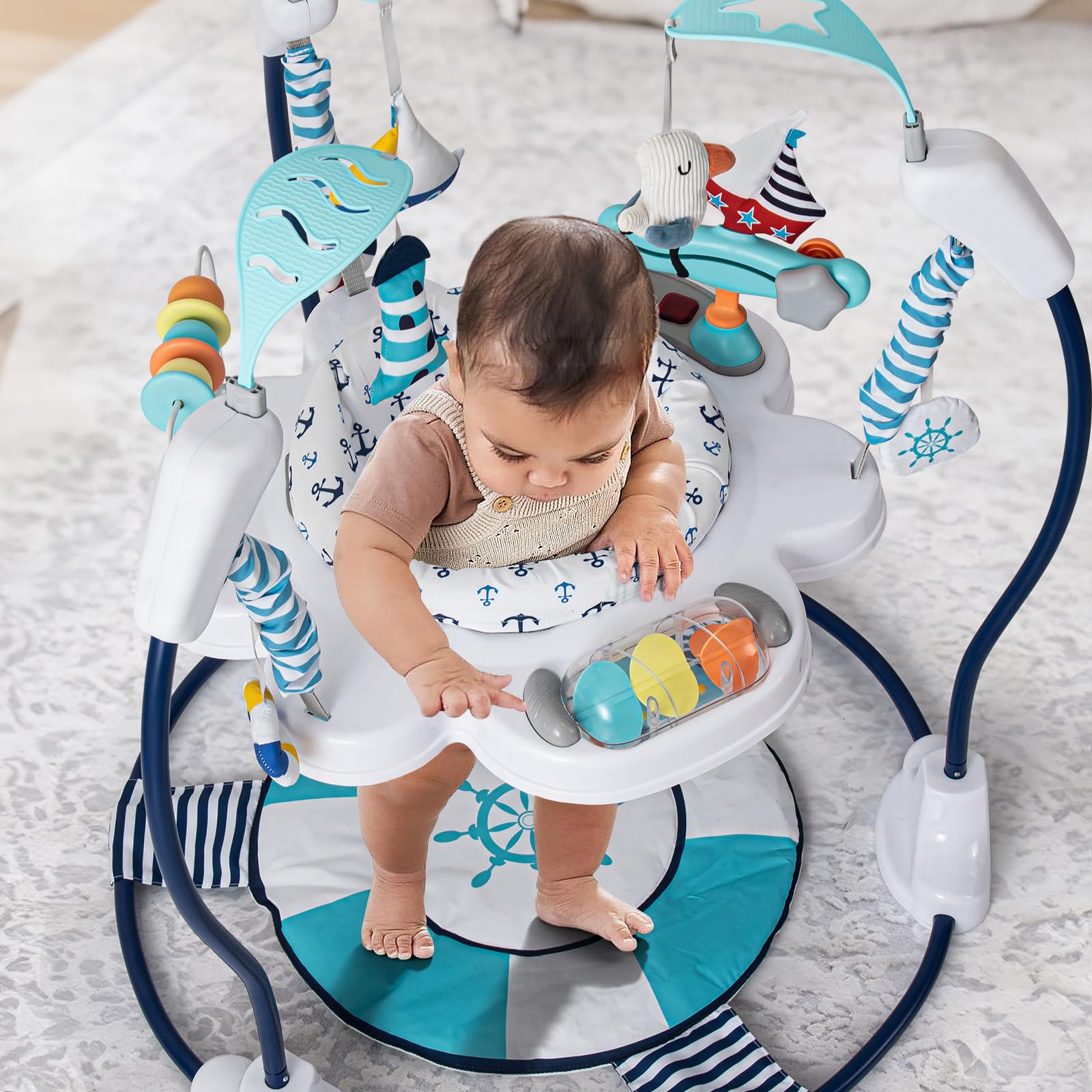 360° Rotating Baby Activity Jumper with Interactive Toys - Play Center for Infants 3-12 Months - Perfect for Early Learning & Motor Skill Development at Home or Daycare