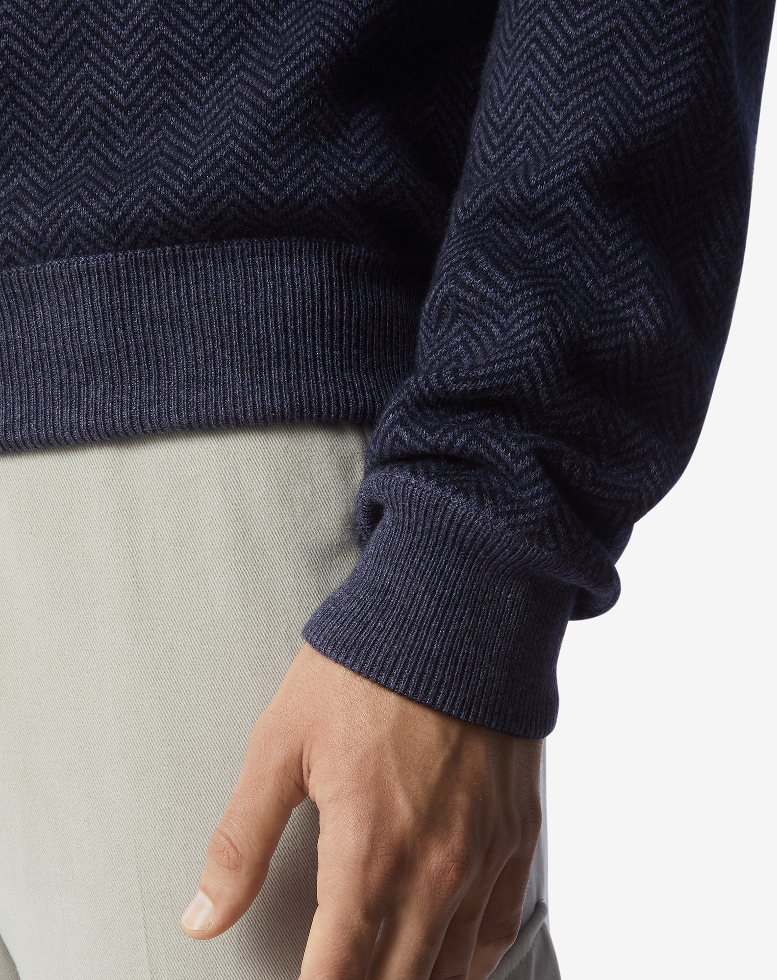 Premium Corneliani Cashmere Silk Blend Zip Knit Sweater - Navy Blue | Luxury Winter Pullover for Men | Perfect for Business Casual & Evening Events