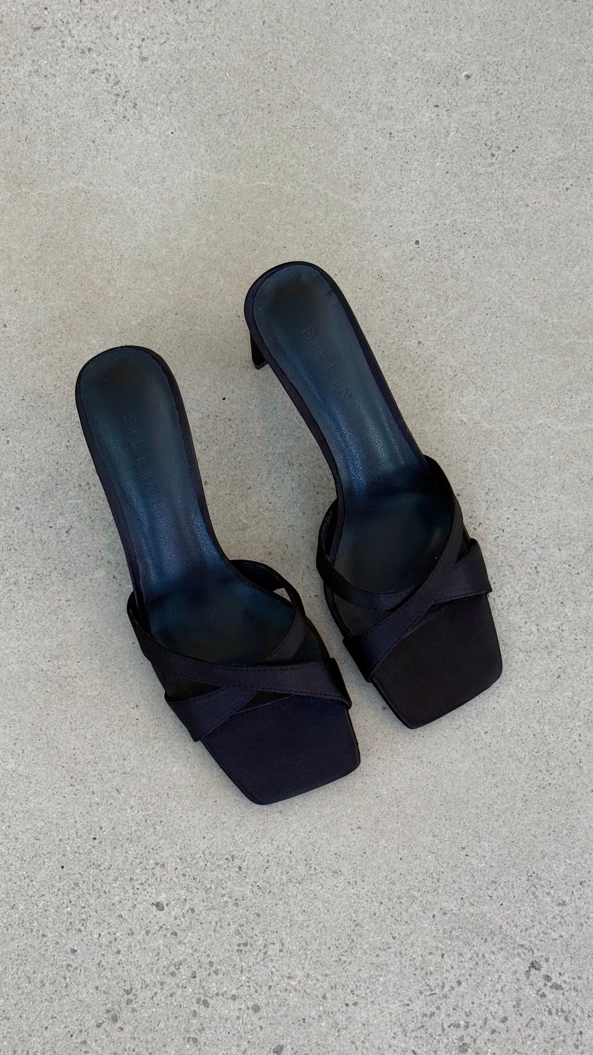 Kelsie Black Satin High Heels for Women - Elegant Evening Shoes for Parties, Weddings & Special Occasions