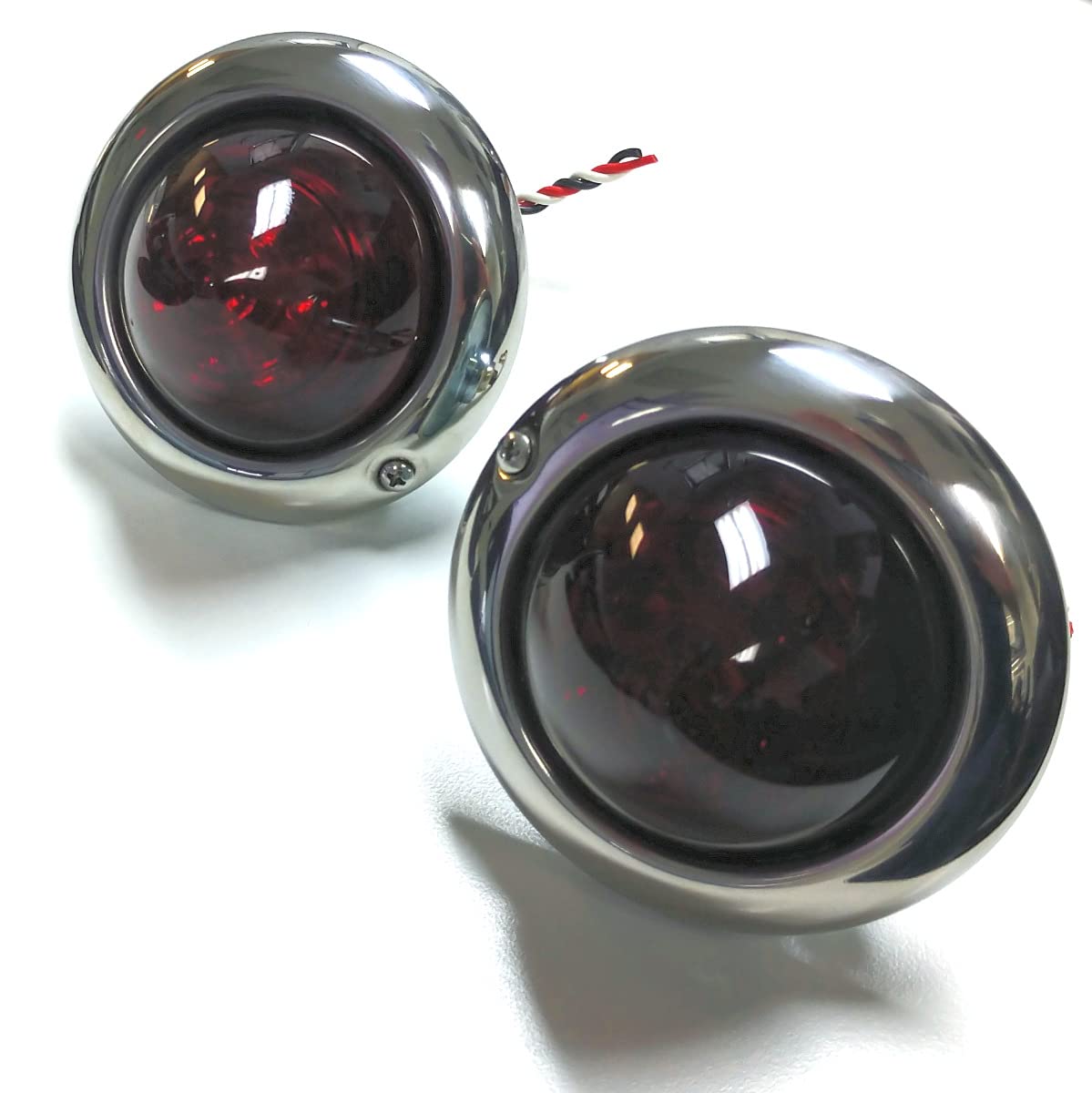 (2) Custom Baby Bullet LED Tail Lights - Red/Red Stop Turn Tail Lights for Hot Rods & Street Rods - Perfect for Classic Car Restoration & Custom Builds