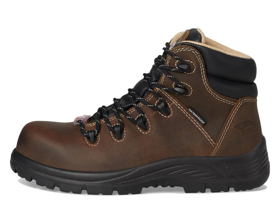 Framer Women's Puncture Resistant Composite Toe Work Boots - Brown Safety Shoes for Construction, Warehouse & Outdoor Work