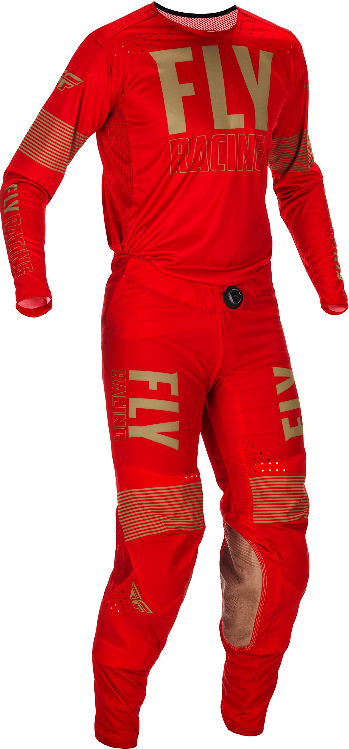 Fly Racing Lite Red/Khaki Motocross Gear Set - Adult XL Jersey & 36