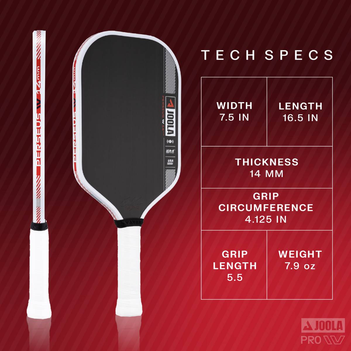 JOOLA Ben Johns Perseus Pro IV Pickleball Paddle - Premium Carbon Fiber Surface for Power & Control - Perfect for Tournament Play & Competitive Pickleball Matches