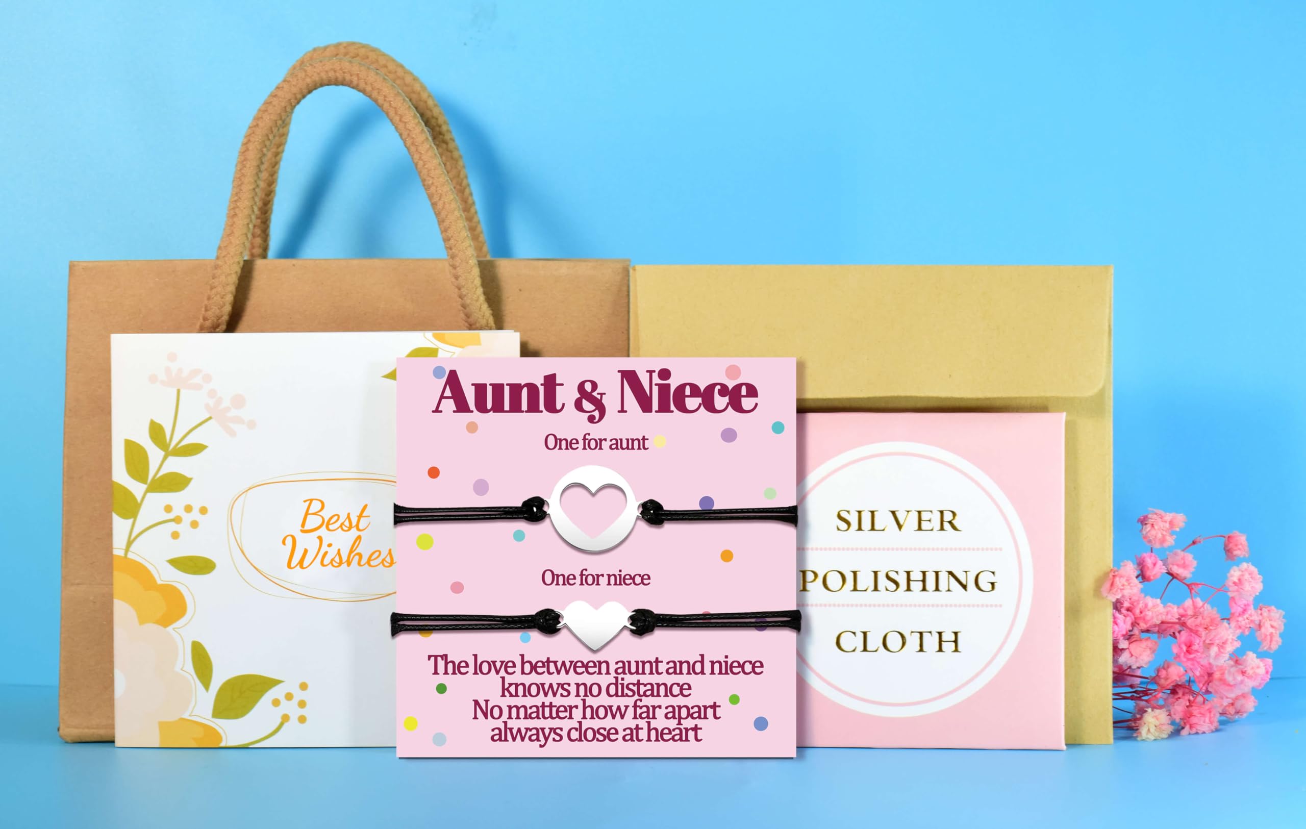 **Matching Heart Love Bracelet Set for Aunt & Nieces (2/3/4/5 Pcs) - Perfect Gift for Mother's Day, Birthday, Valentine's Day - Jewelry for Women, Family Bonding & Special Occasions**