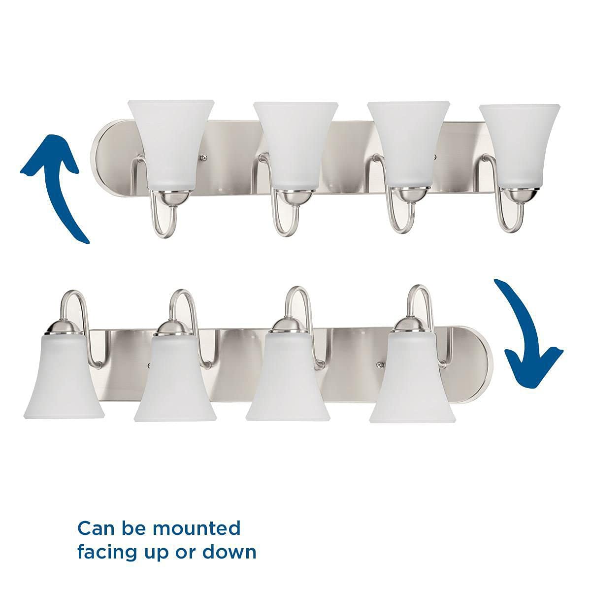 Progress Lighting Classic Collection 4-Light Bathroom Vanity Light Fixture - Perfect for Modern Bathrooms, Powder Rooms & Dressing Areas
