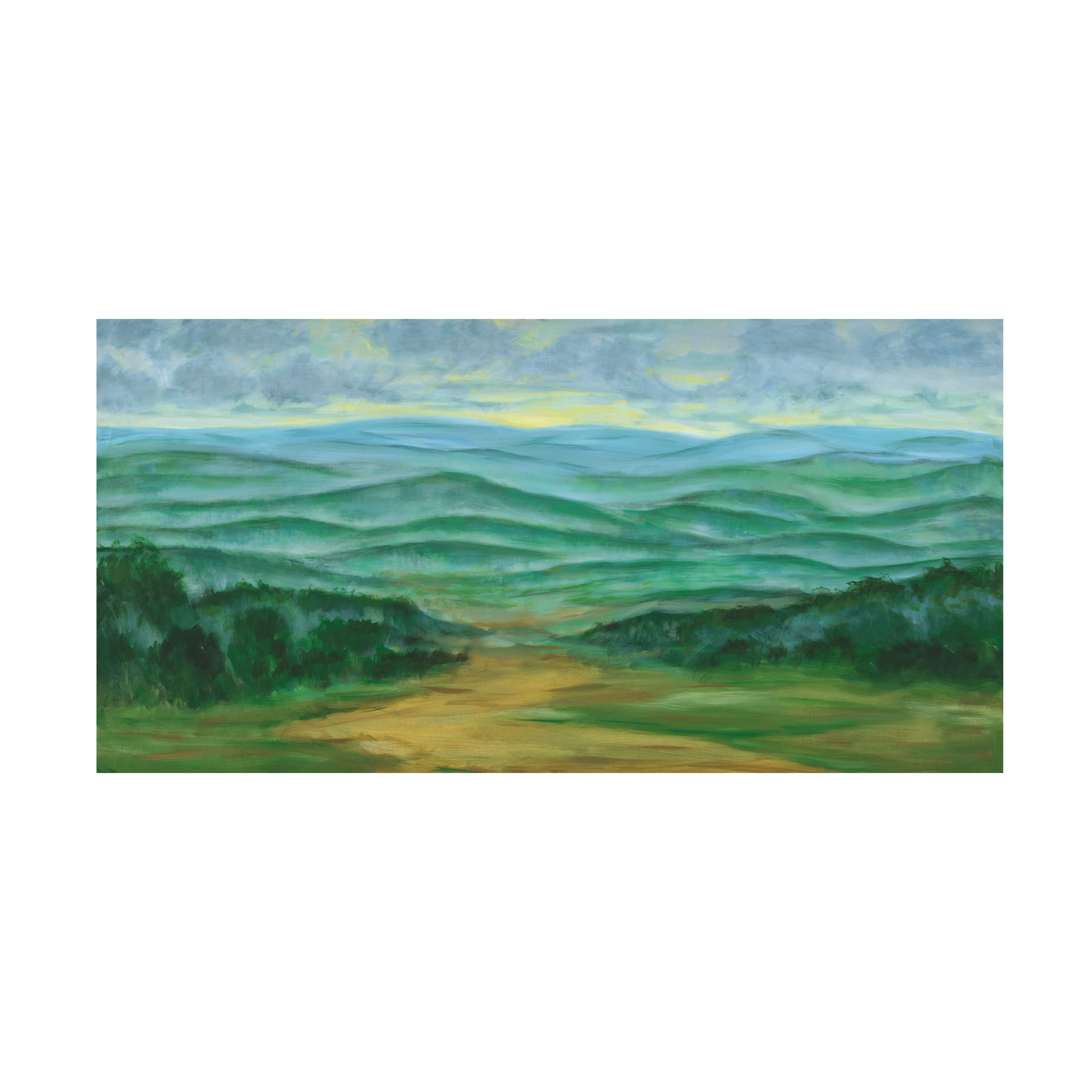 Julie Joy 'Misty Mountain View I' Canvas Wall Art Print - Landscape Nature Painting for Living Room, Bedroom & Office Decor