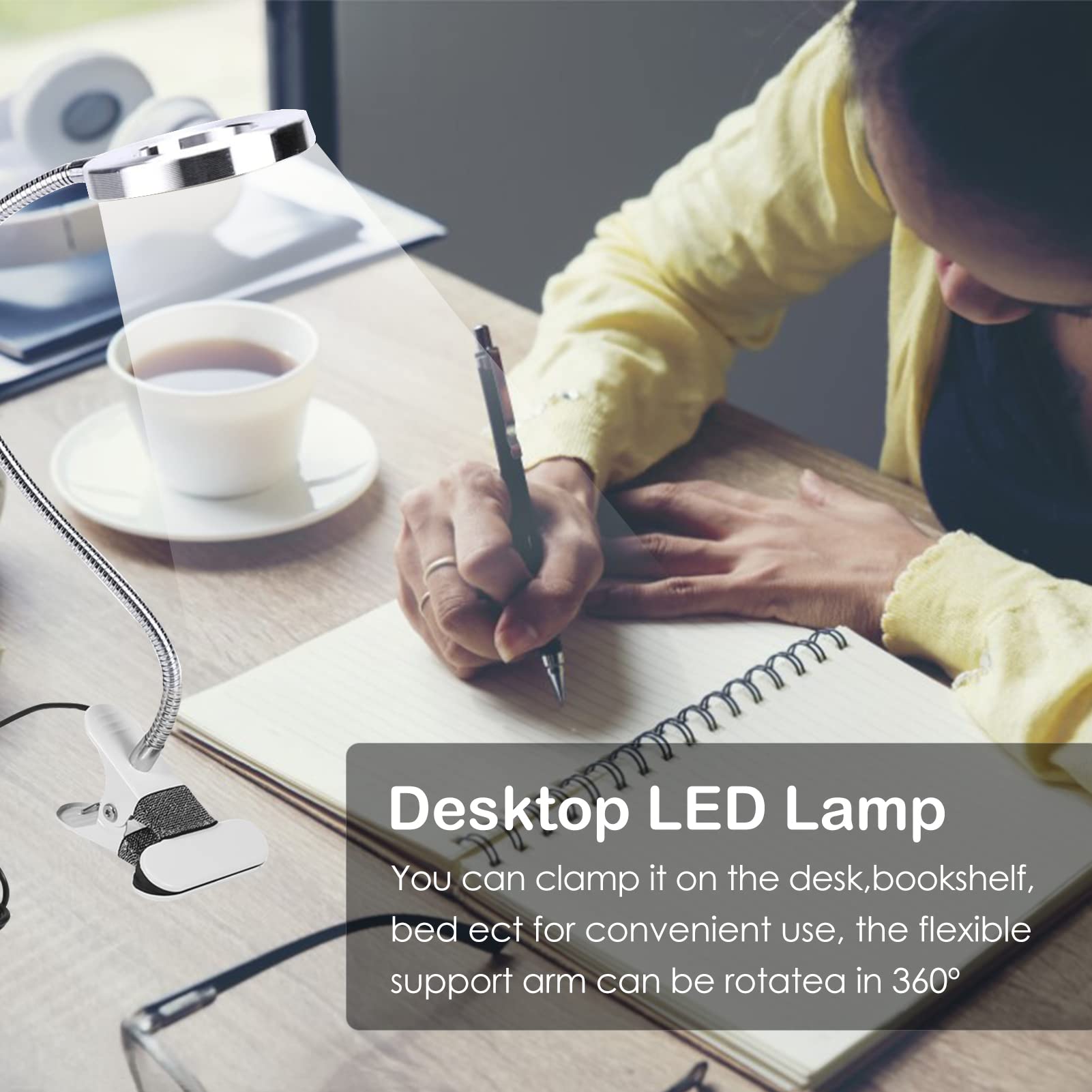 Portable USB Rechargeable LED Desk Lamp for Eyebrow & Manicure - Adjustable Gooseneck Beauty Light for SPA, Salon, Home Makeup & Nail Art (Perfect for Professional Stylists & DIY Beauty)