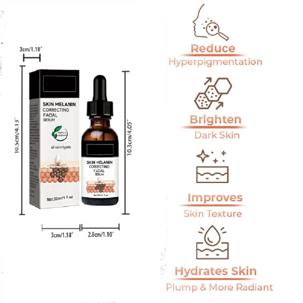 Melanclear Advanced Dark Spot Corrector & Anti-Aging Facial Serum - Collagen Boosting, Moisturizing & Brightening Daily Face Treatment (1PC) - Perfect for Morning/Night Skincare Routine & Hyperpigmentation Care