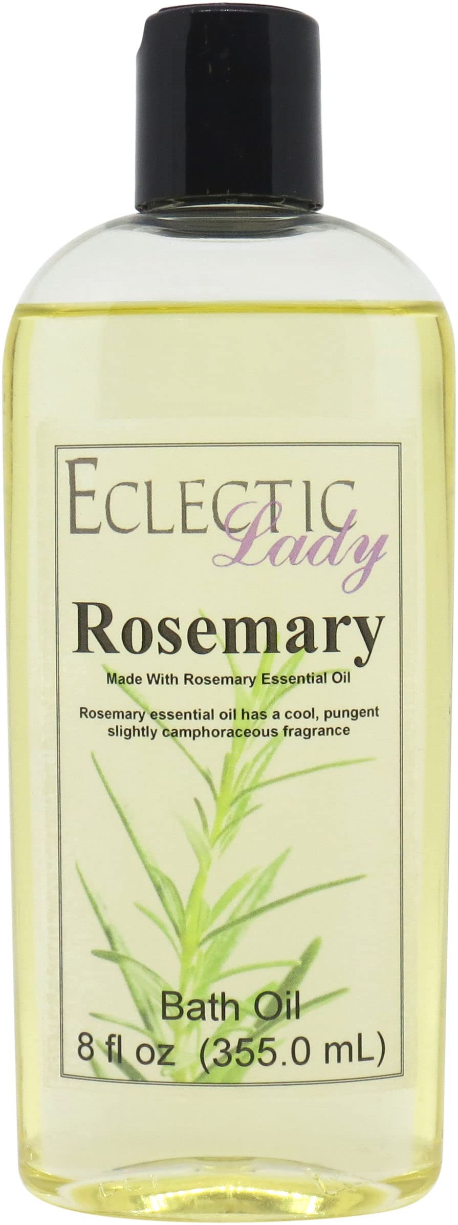Eclectic Lady Rosemary Scented Bath Oil - Relaxing & Moisturizing Body Oil for Dry, Rough & Sensitive Skin - Daily Nourishing Shower Oil (8 oz) - Perfect for Spa Nights, Self-Care Rituals & Stress Relief