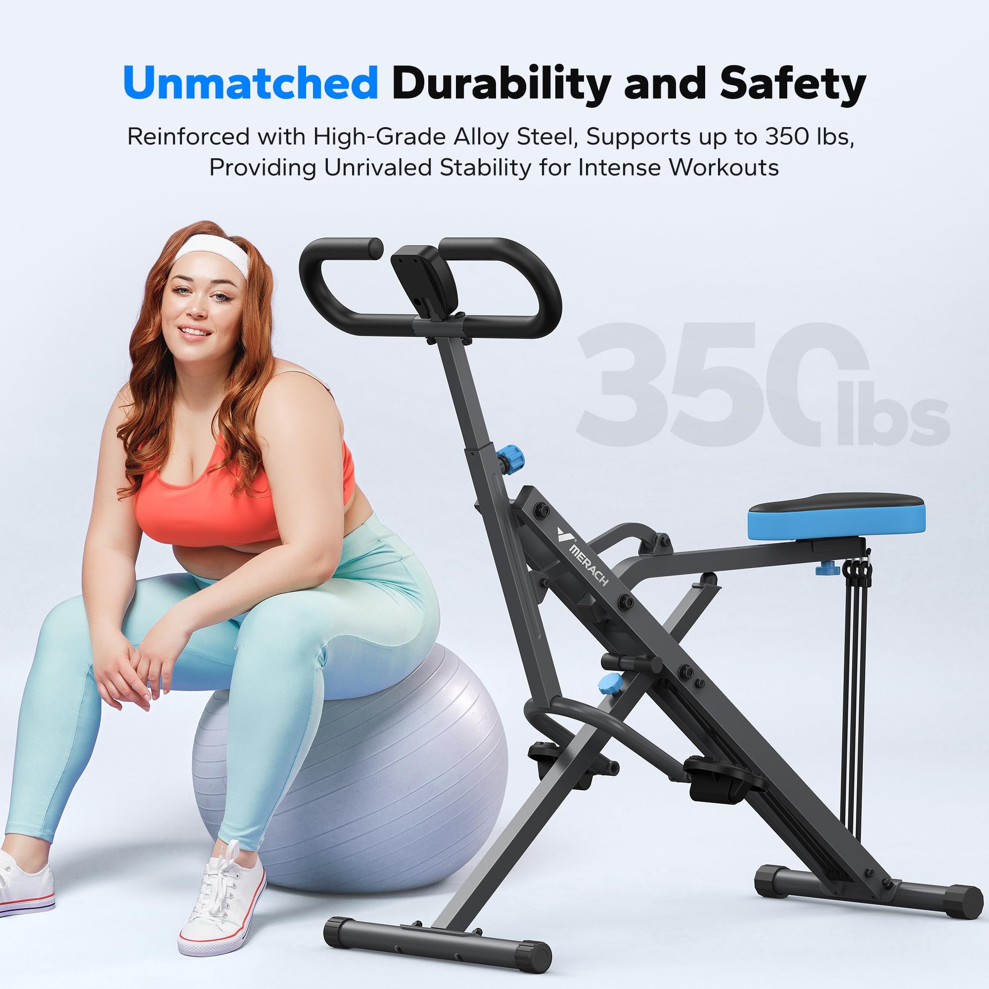 MERACH 2-in-1 Squat Rowing Machine - Foldable Home Gym Equipment for Glutes & Leg Workout | Easy Setup Fitness Machine for Full Body Exercise | Perfect for Small Spaces & Home Workouts