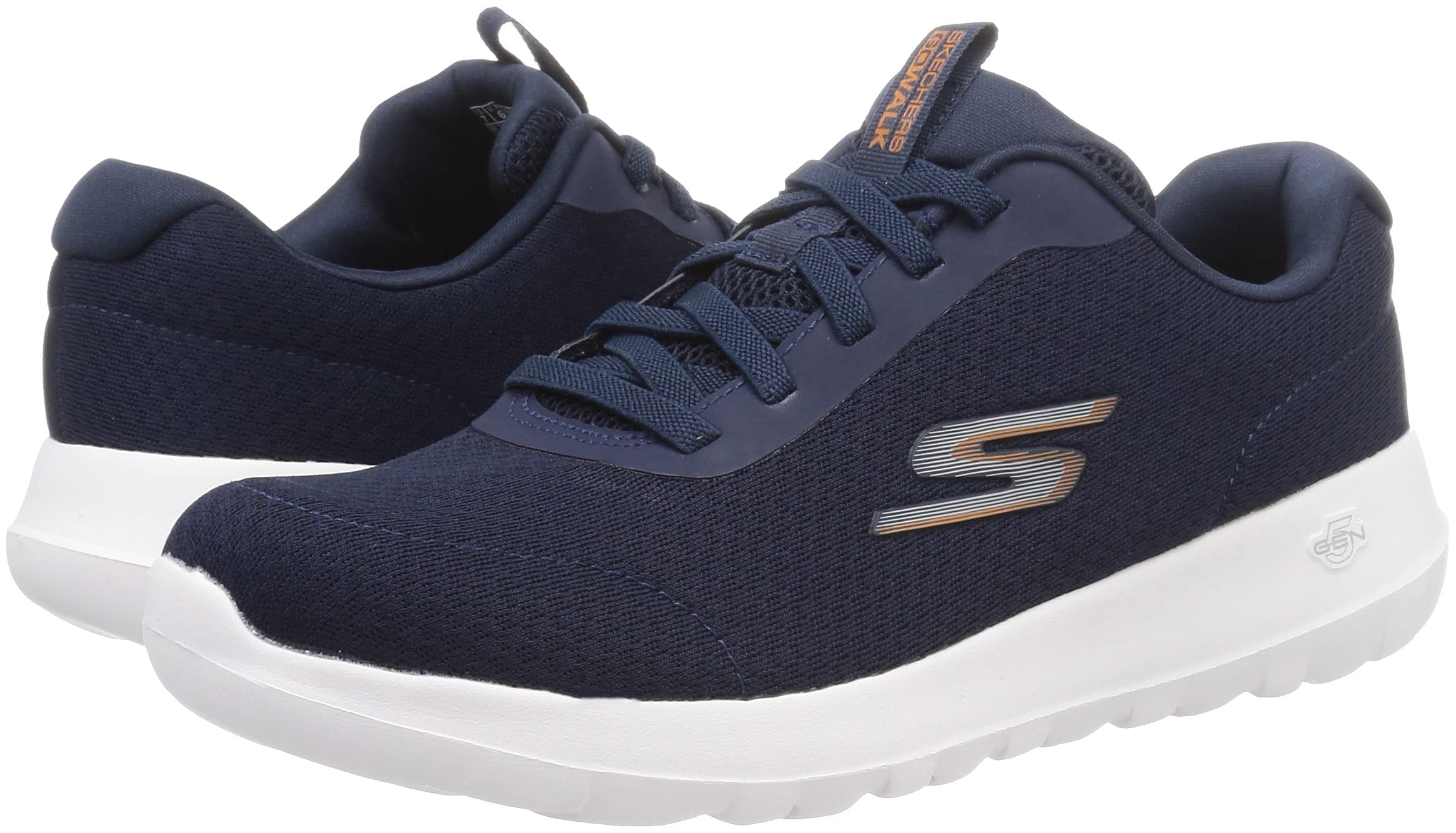 Skechers Men's Go Walk Max Sneakers - Navy Blue Synthetic Walking Shoes for Men - Size 39.5 EU - Comfortable Lightweight Athletic Footwear for Walking, Travel & Everyday Wear
