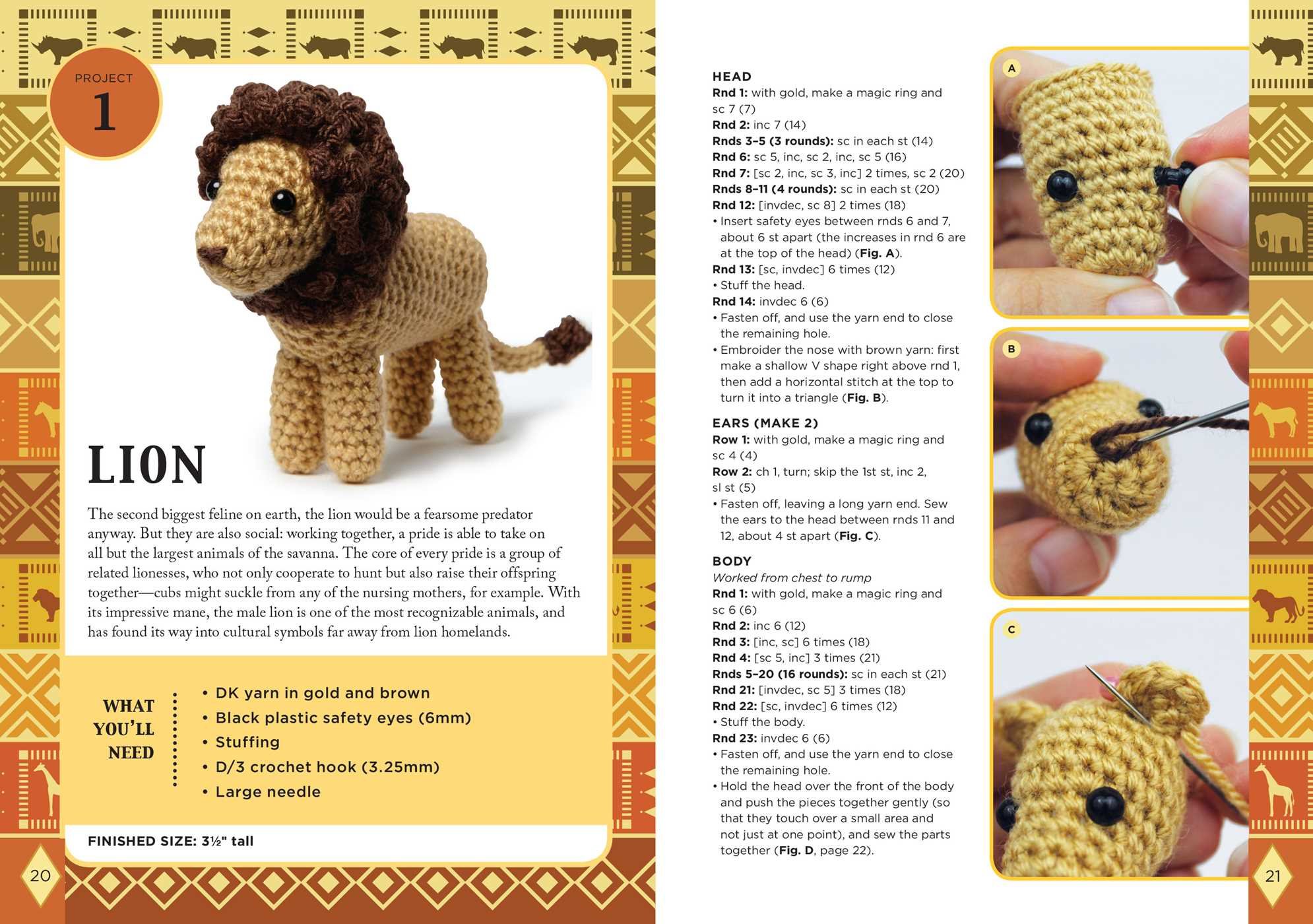 Animal Planet Safari Crochet Kit - DIY Crochet Animals for Beginners, Kids & Adults - Perfect for Gifts, Home Decor & Craft Projects