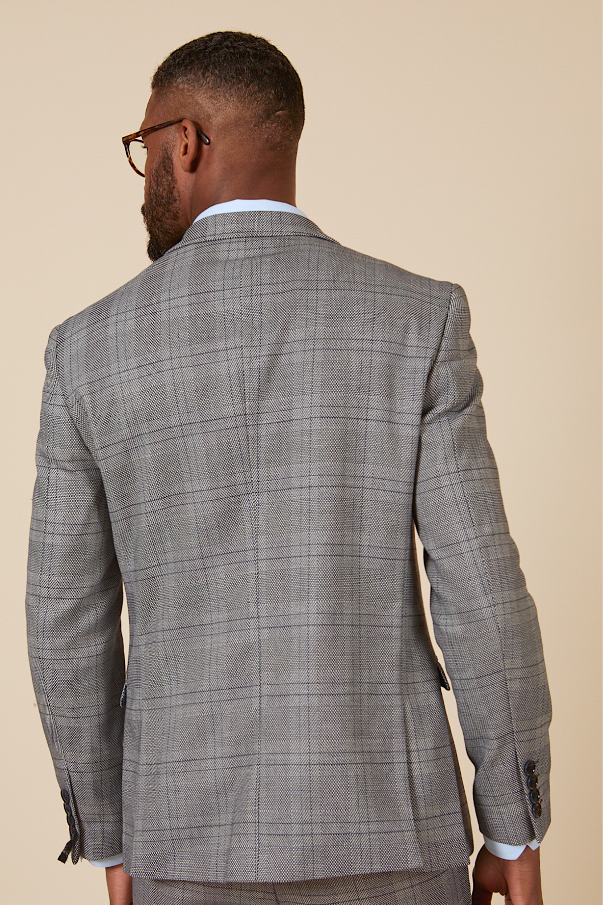 Jerry Grey Check Blazer & Waistcoat Set - Premium Men's Suit for Formal Events, Weddings & Business Meetings - Inspired by Actor Will Mellor