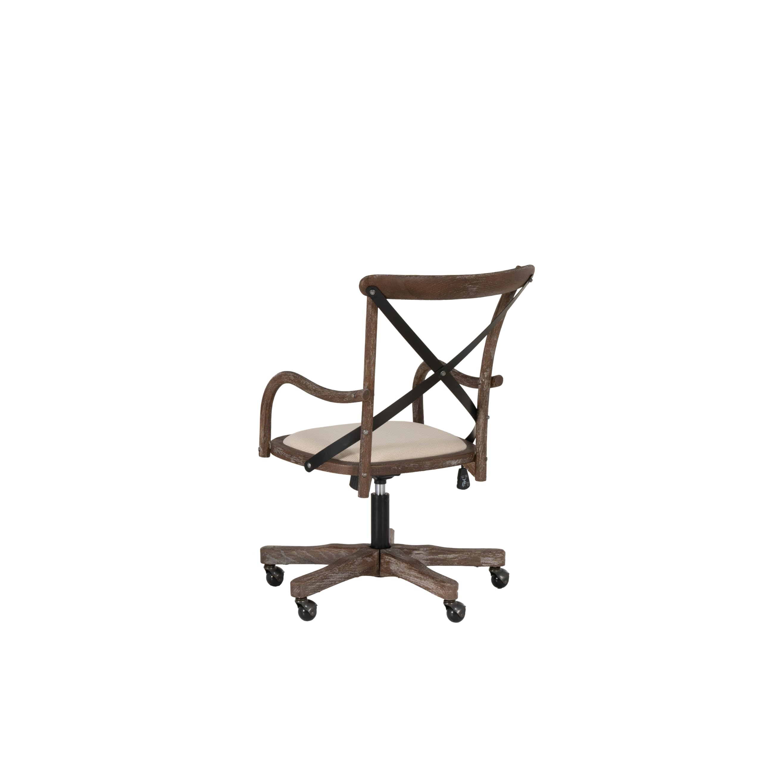 Linon Mavis Grey Fabric Office Chair - Ergonomic Desk Chair for Home & Café - Comfortable Seating for Work, Study, and Dining Areas