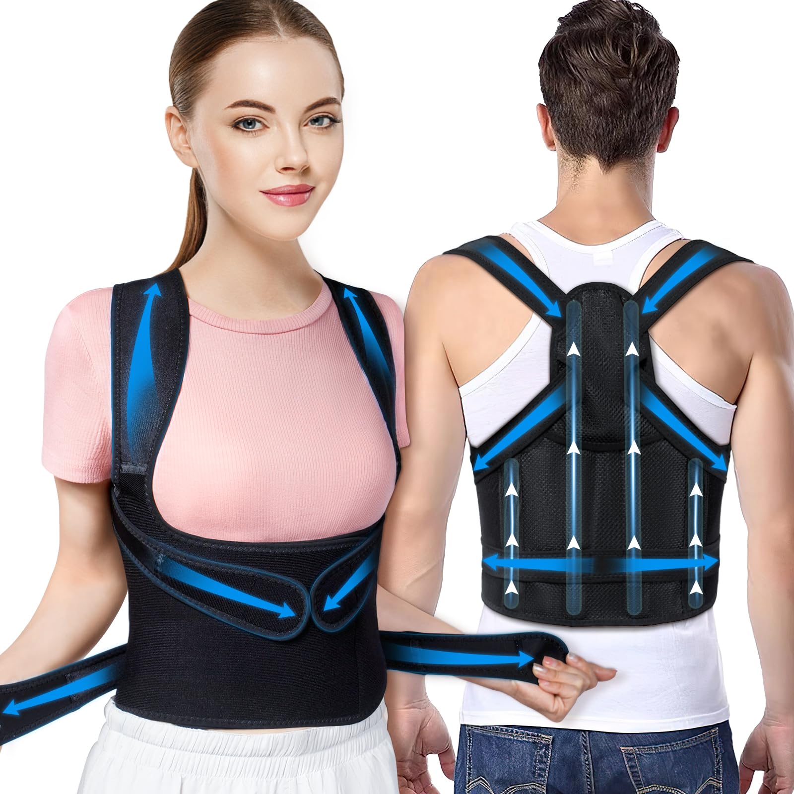 Adjustable Posture Corrector for Women & Men - Back Brace Support for Lower Back Pain Relief (26