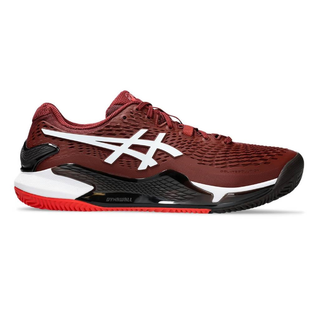 ASICS Gel Resolution 9 Men's Clay Court Tennis Shoes - Red/White | High-Performance Stability & Durability for Competitive Play on Clay Courts