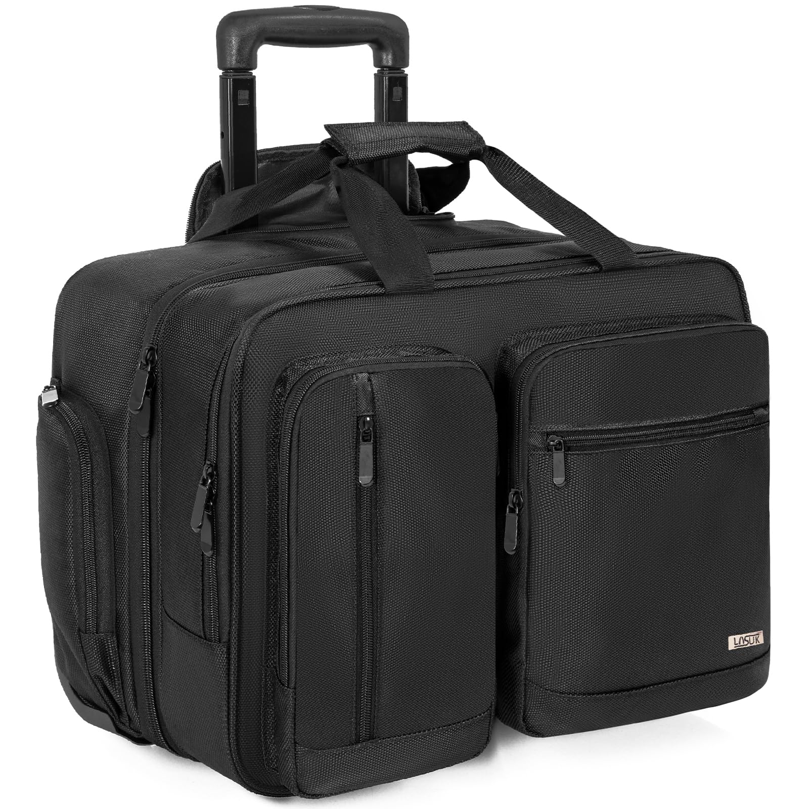 17.3 Inch Rolling Laptop Bag with Wheels - Wheeled Briefcase with RFID Blocking Pocket & Water Repellent - Underseat Travel Roller Bag for Business Trips, Airplane Carry-On & Overnight Stays