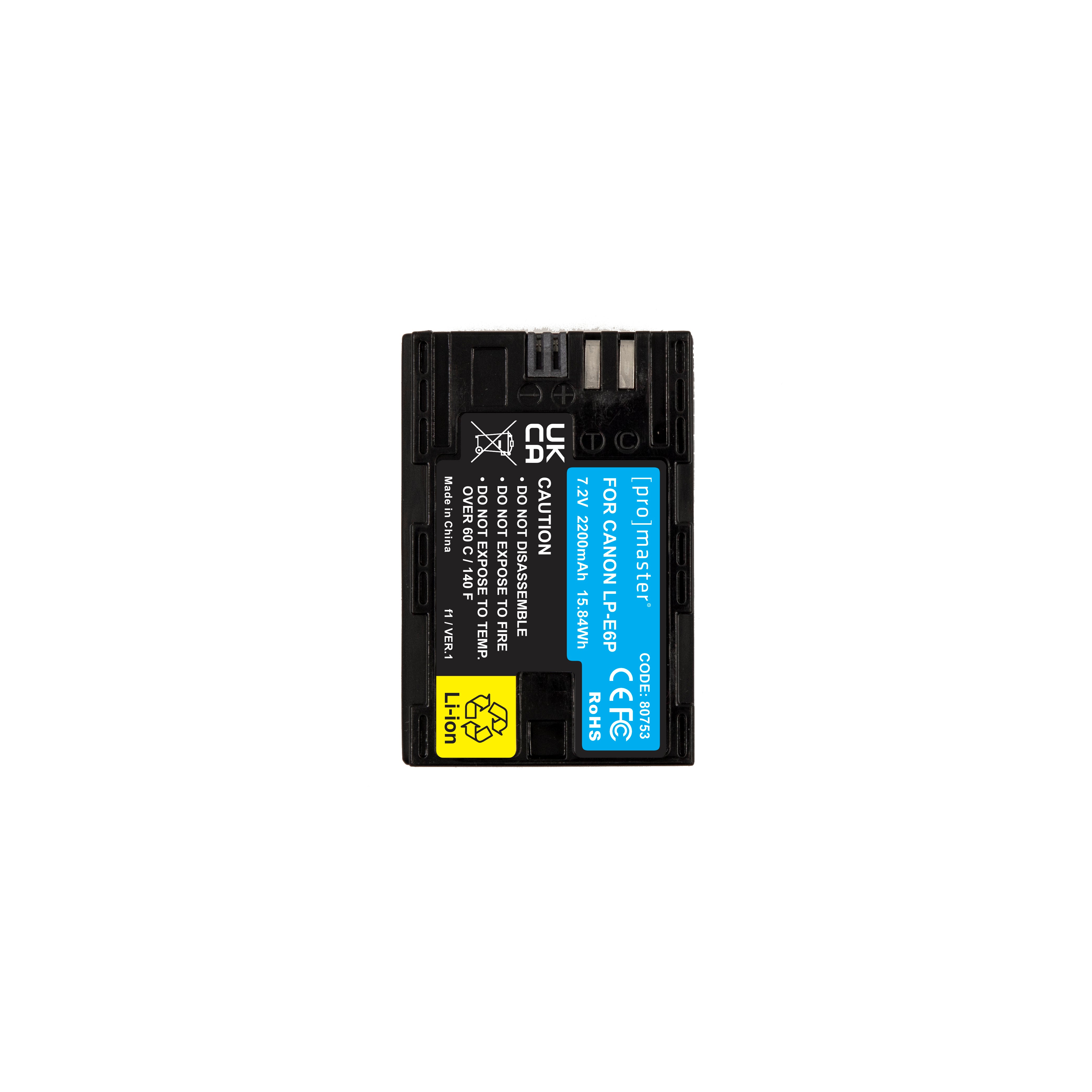 Original Canon LP-E6P Battery (7.2V/2200mAh) - Compatible with Canon 5D, 7D, 60D & More DSLR Cameras - Perfect for Travel Photography & Professional Shoots