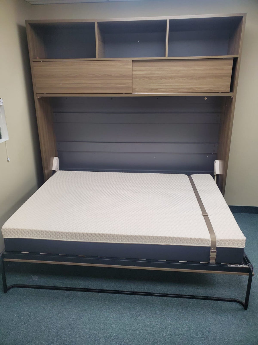 Space-Saving Double Full Size Murphy Wall Bed with Easy Fold-Down Mechanism - Perfect for Small Apartments, Guest Rooms & Home Offices