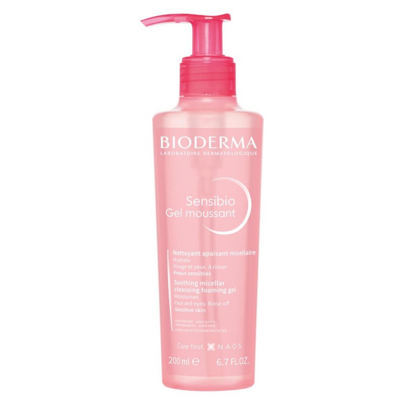 Sensibio Foaming Cleansing Gel 200ml - Gentle Face Wash for Sensitive Skin, Daily Makeup Remover & Hydrating Skincare Routine