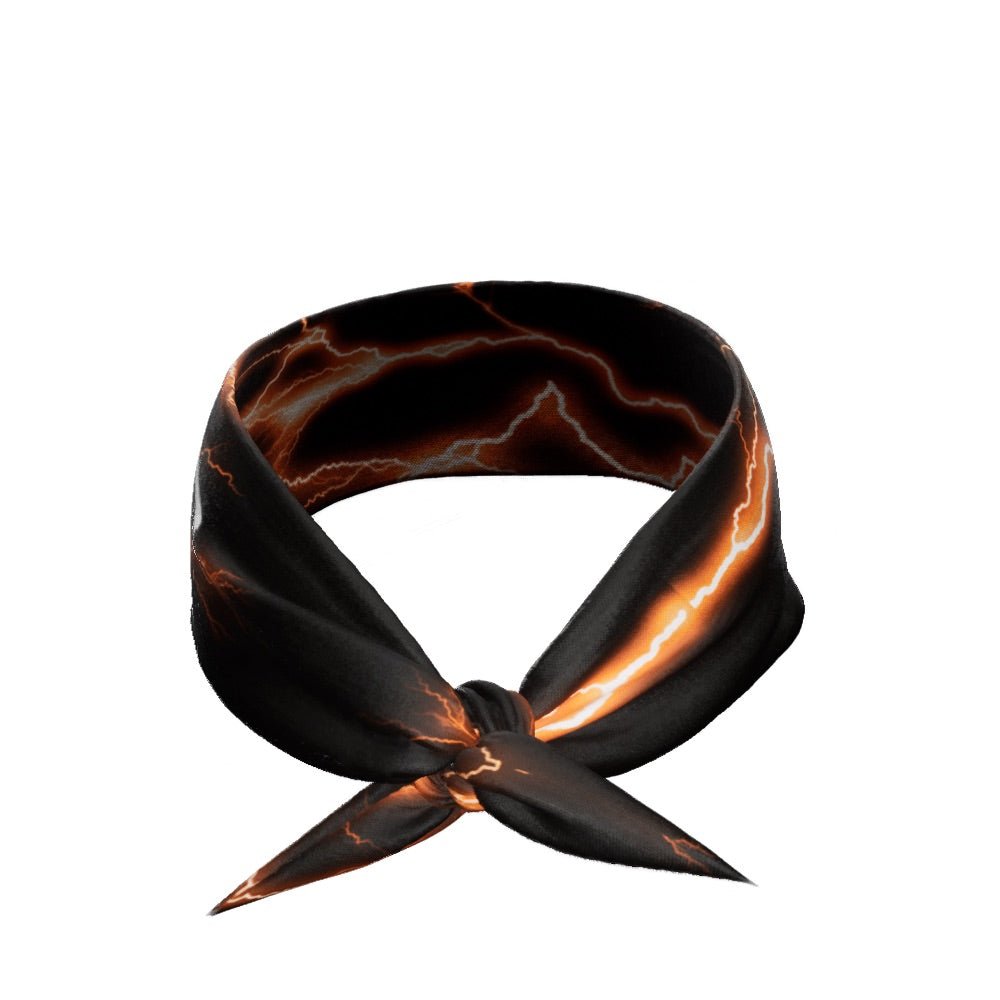 Orange Lightning Tie Headband for Women & Girls - Adjustable Sports Headband for Running, Yoga, Workouts & Everyday Wear - Non-Slip Hair Accessories for Active Lifestyles