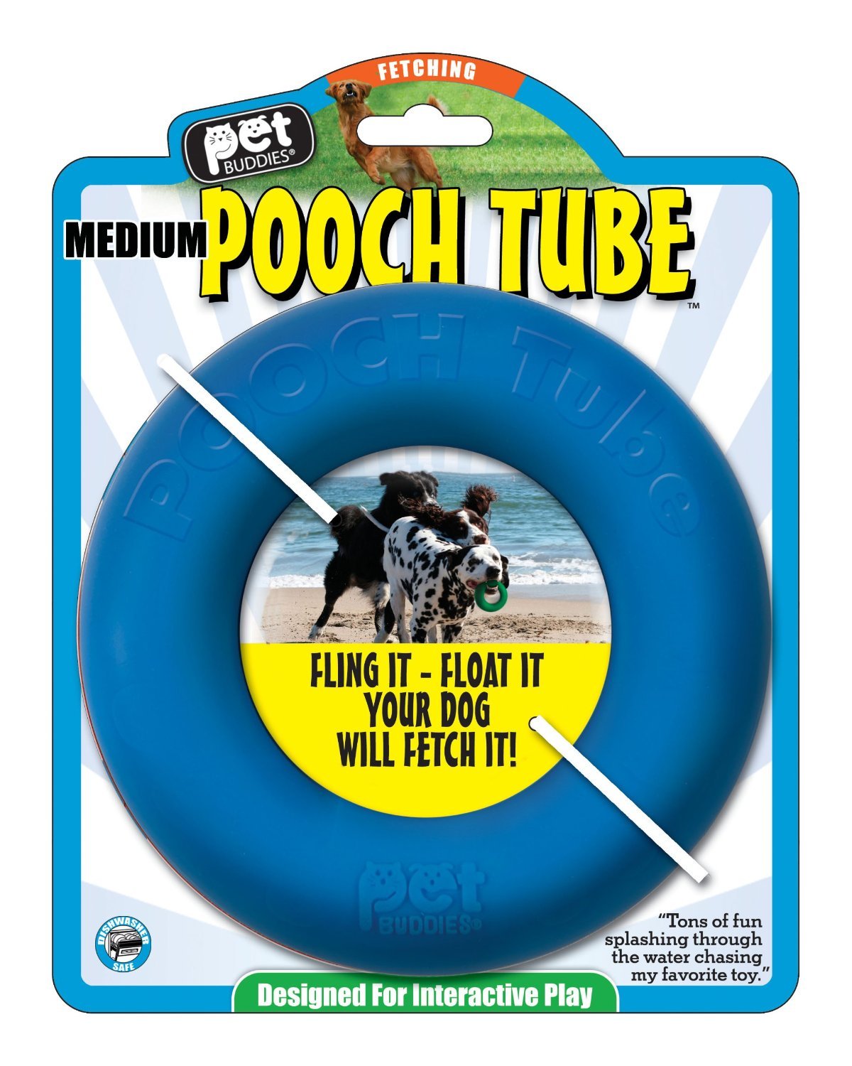 Pet Buddies Pooch Tube Toy for Dogs - Medium Durable Chew Toy for Aggressive Chewers - Perfect for Playtime, Training & Dental Health