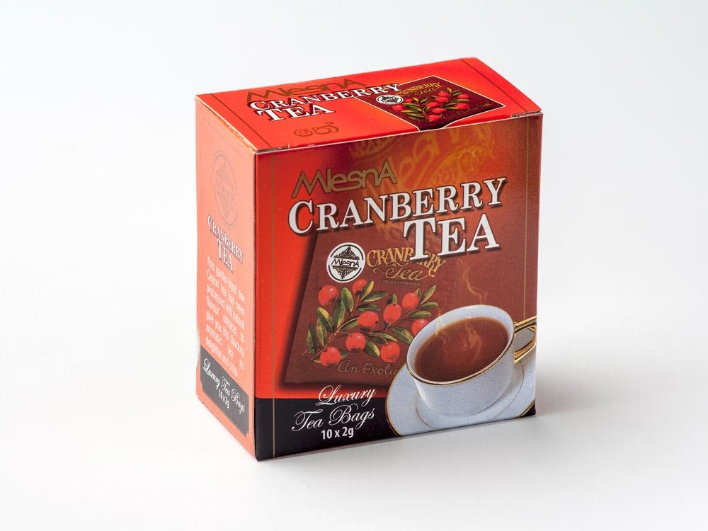 Premium Mlesna Cranberry Tea Bags - 100% Ceylon Black Tea with Natural Cranberry Flavor | Perfect for Afternoon Relaxation, Gift Giving & Holiday Celebrations