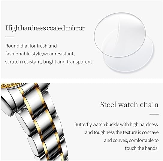 OLEVS Women's Automatic Mechanical Watch - Luminous Luxury Dress Watch with Diamond & Two-Tone Stainless Steel - Waterproof, Date Display - Perfect for Business, Party & Everyday Wear