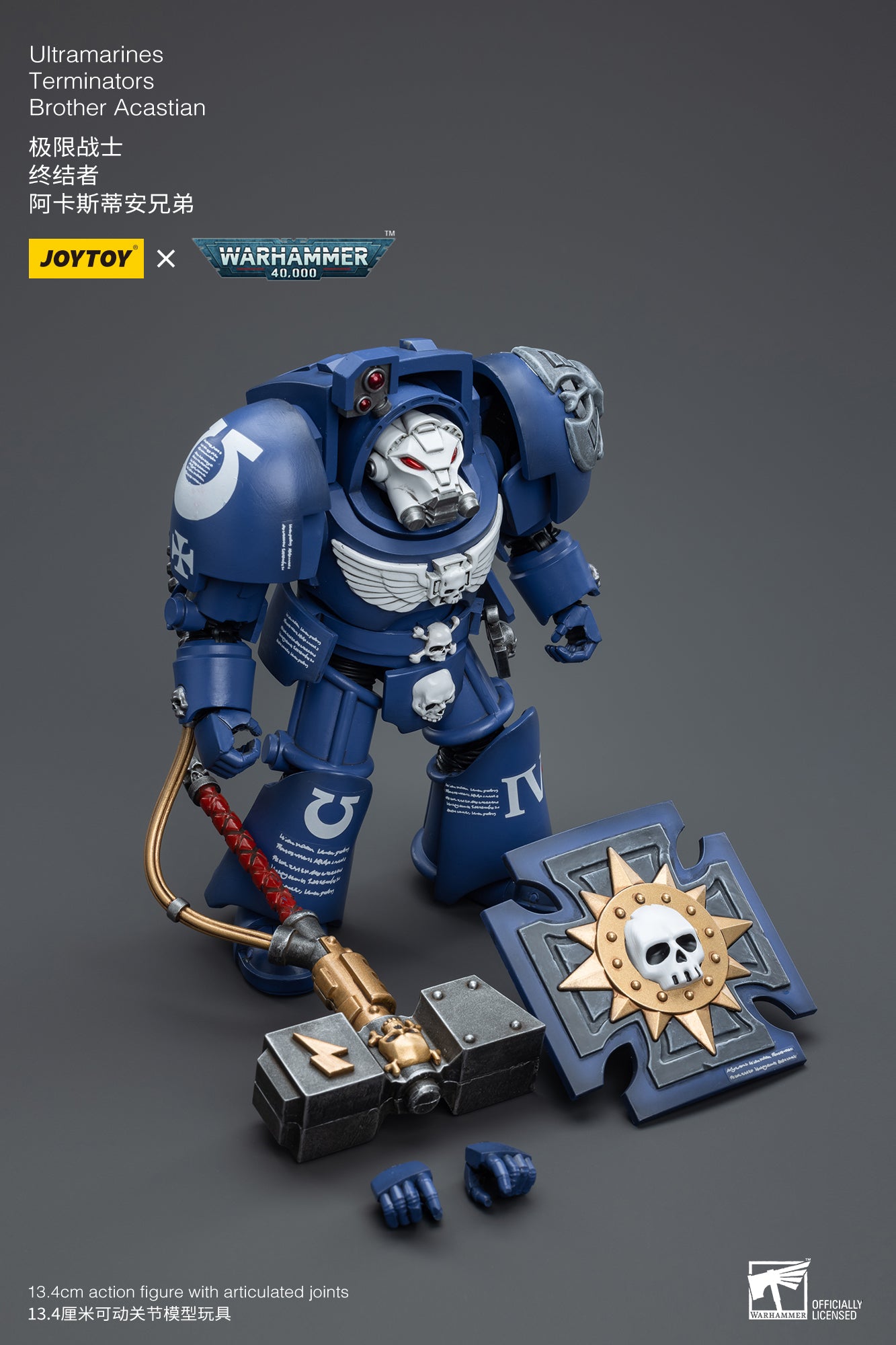 1/18 JOYTOY Warhammer 40K Ultramarines Terminator Brother Acastian Action Figure - Collectible Miniature for Tabletop Gaming & Display