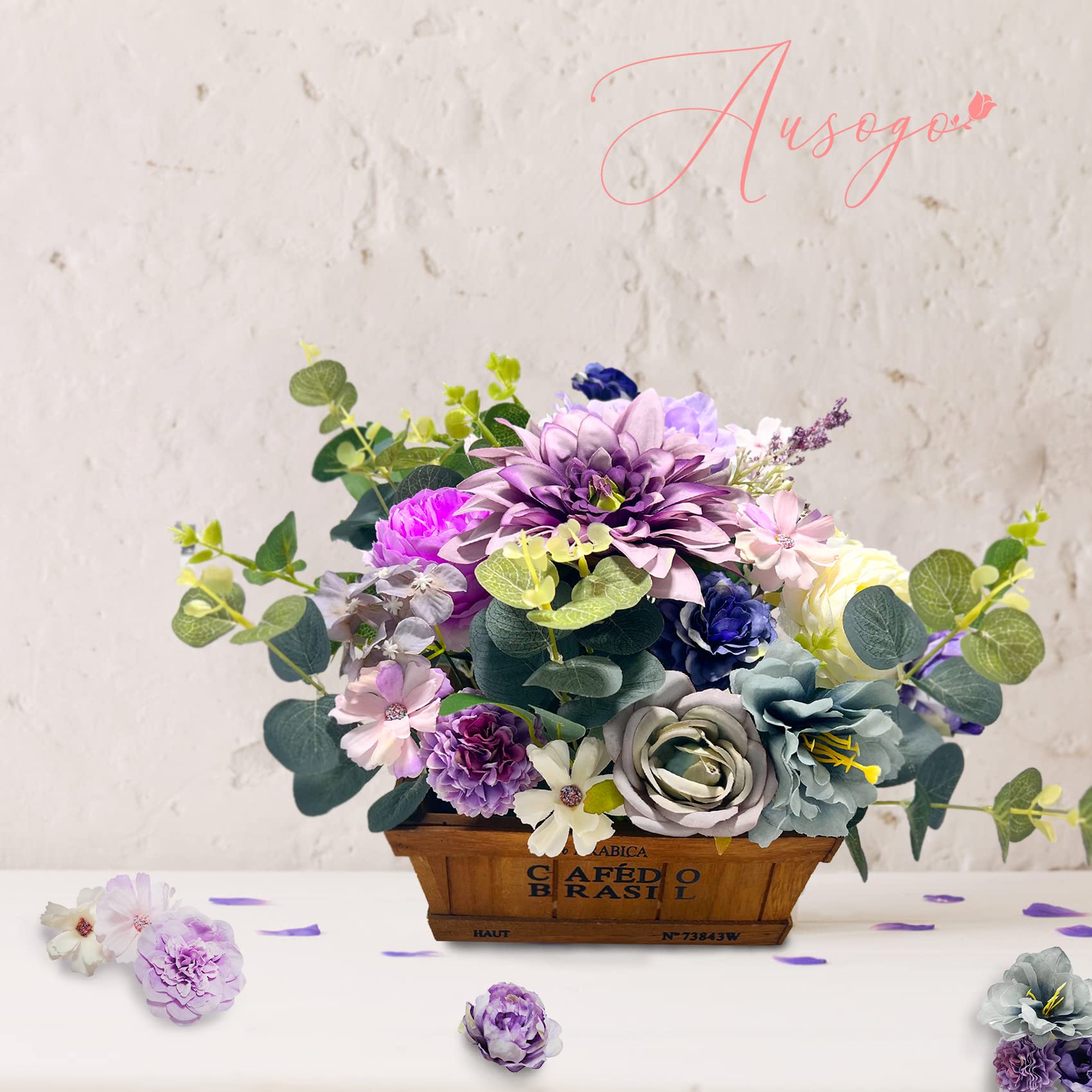 36pcs Purple Artificial Silk Roses & Daisies with Stems - DIY Wedding Arch Bouquets, Home Decor, Centerpieces, Party Arrangements