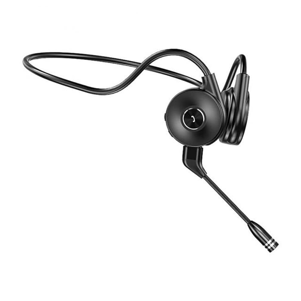 Wireless Bone Conduction Headphones Bluetooth 5.0 with Noise-Canceling Mic - Open-Ear Stereo Headset for Sports, Running, Hiking, Gaming, Home Office & Conference Calls - Perfect for Workouts, Outdoor Activities & Remote Work (Black)