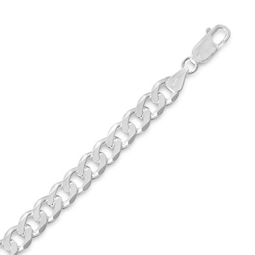 7mm Beveled Curb Chain Necklace - 180 Sterling Silver Jewelry for Women | Perfect for Layering, Everyday Wear & Special Occasions