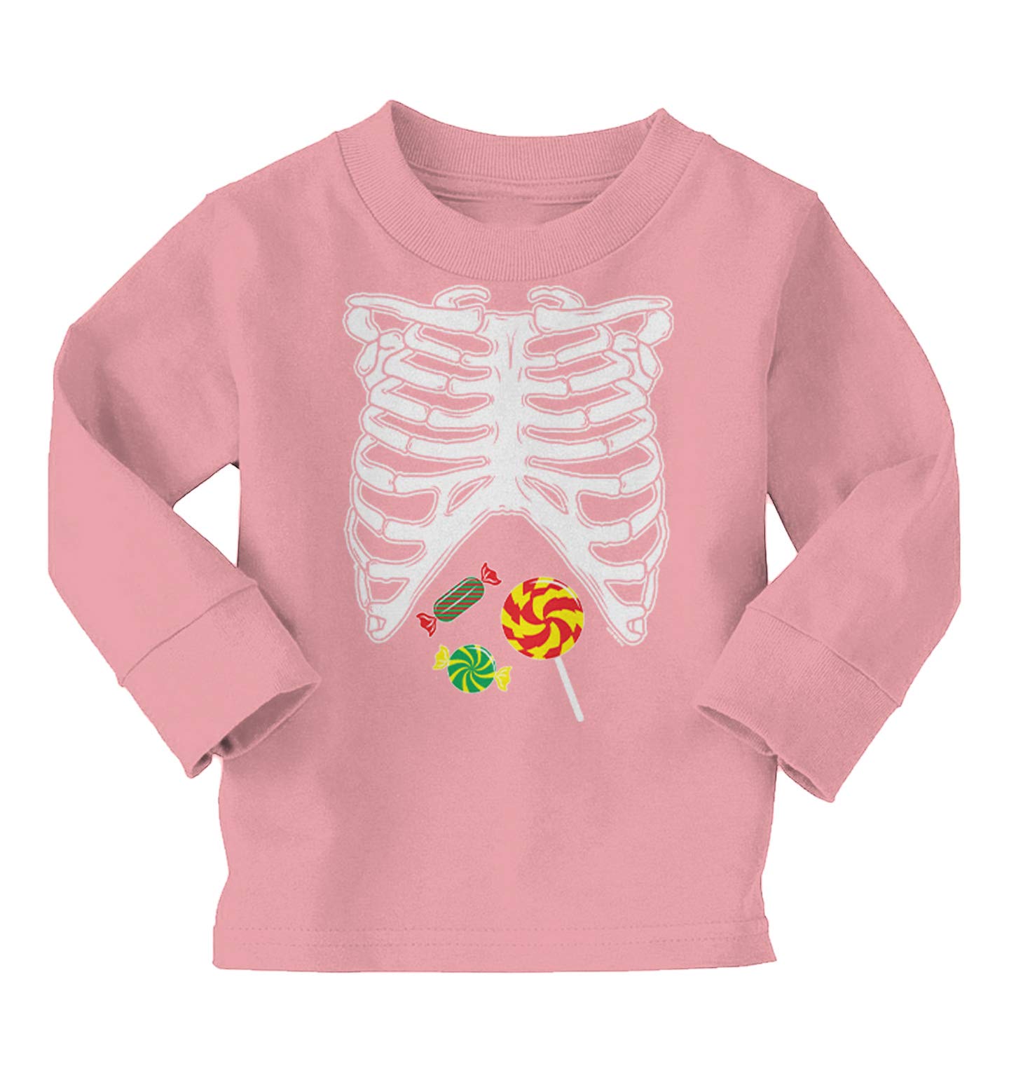 Haase Unlimited Skeleton Ribcage with Candy Print - Cotton Jersey T-Shirt for Infants & Toddlers | Halloween Costume, Photoshoot Outfit, Cute Baby Fashion