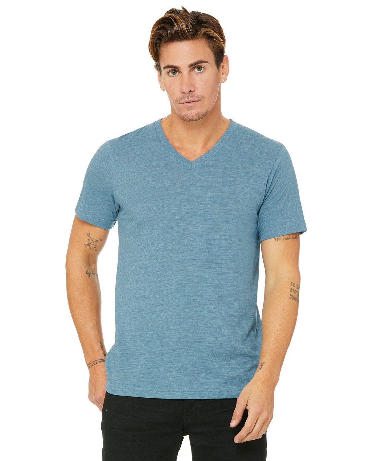 Bella + Canvas 3655C Unisex Soft Textured Jersey V-Neck T-Shirt - Comfortable Casual Wear for Men & Women, Perfect for Everyday Outfits, Lounge Wear, and Layering