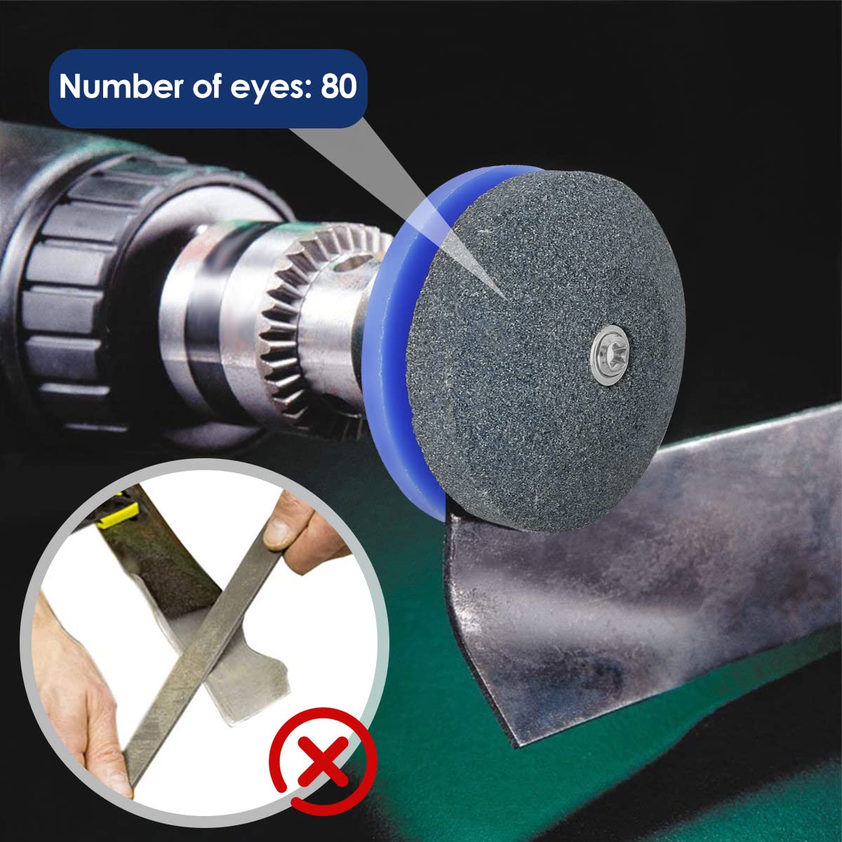 Reusable Lawn Mower Blade Sharpener - Durable Grinder Wheel Stone with Blade Balancer | Drill Attachment for Most Power Tools | Perfect for DIY Lawn Care & Garden Maintenance