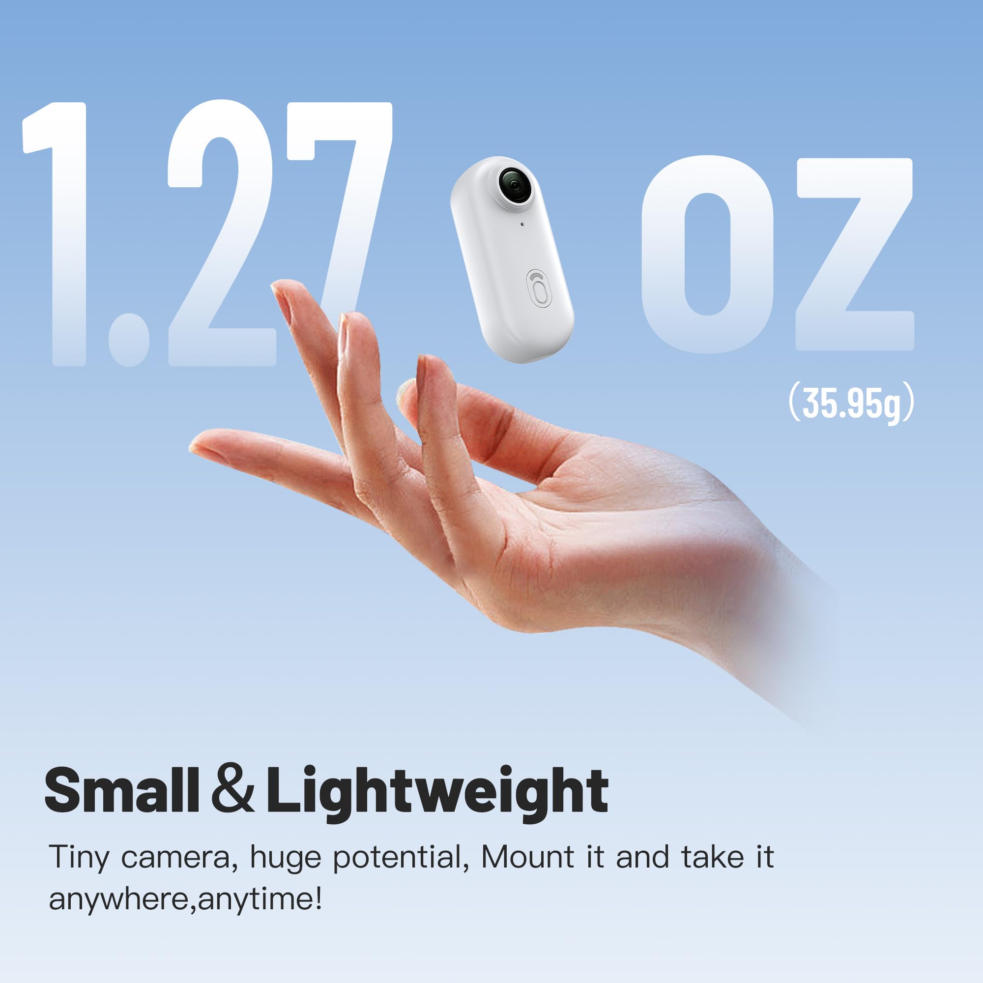128GB FHD 1080P Mini Body Camera - Wearable Hands Free Action Cam with Thumb Size Design | Portable Body Worn Camera for Pet Walking, Work, Travel, Security & Outdoor Adventures (White)